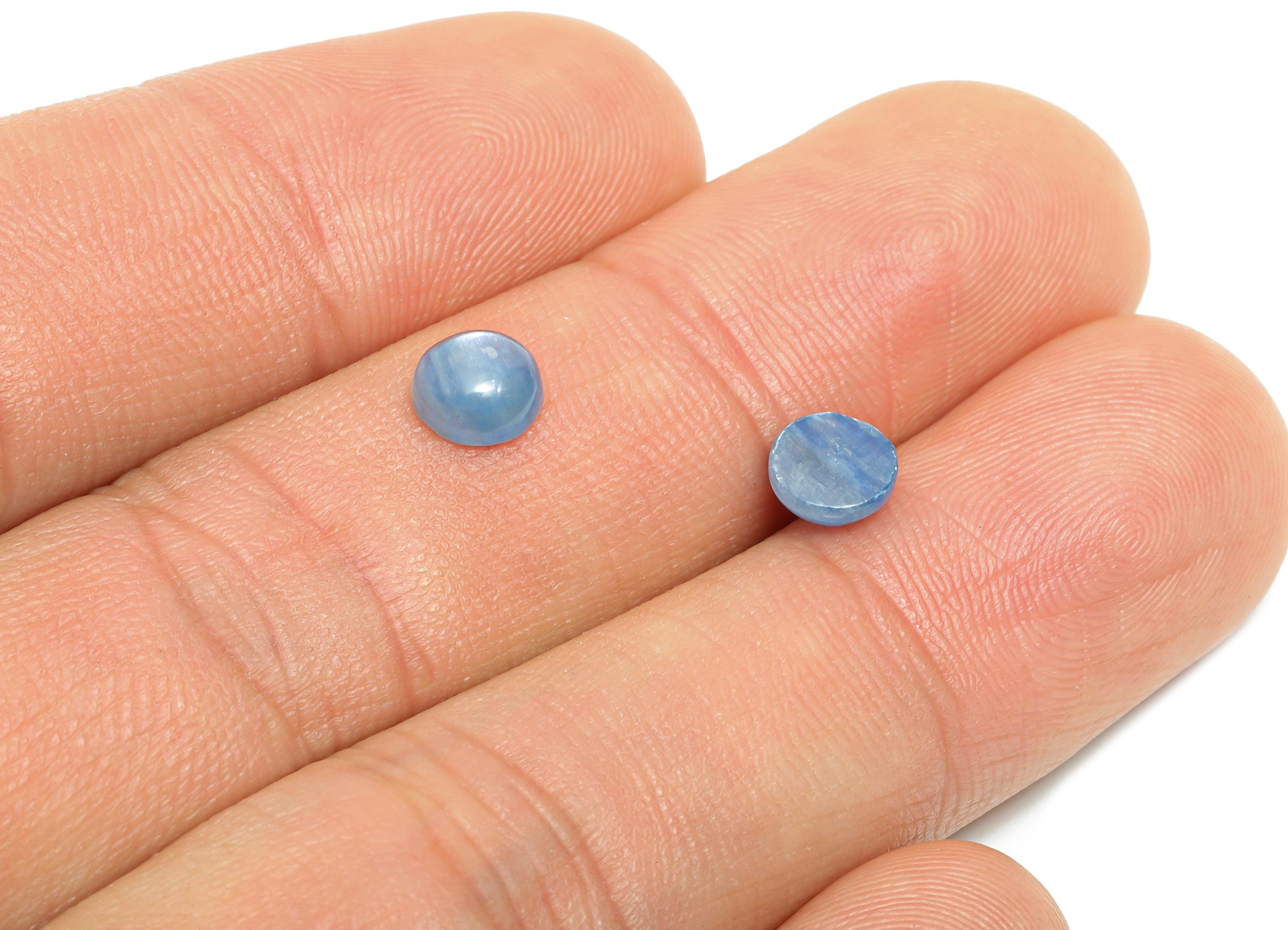 6mm Cabochon Round Kyanite - Kyanite For Jewelry Making - High-Quality Kyanite Cabochon For Bezel Setting - Kyanite For Setting - NS2734 - DOMEDBAZAAR