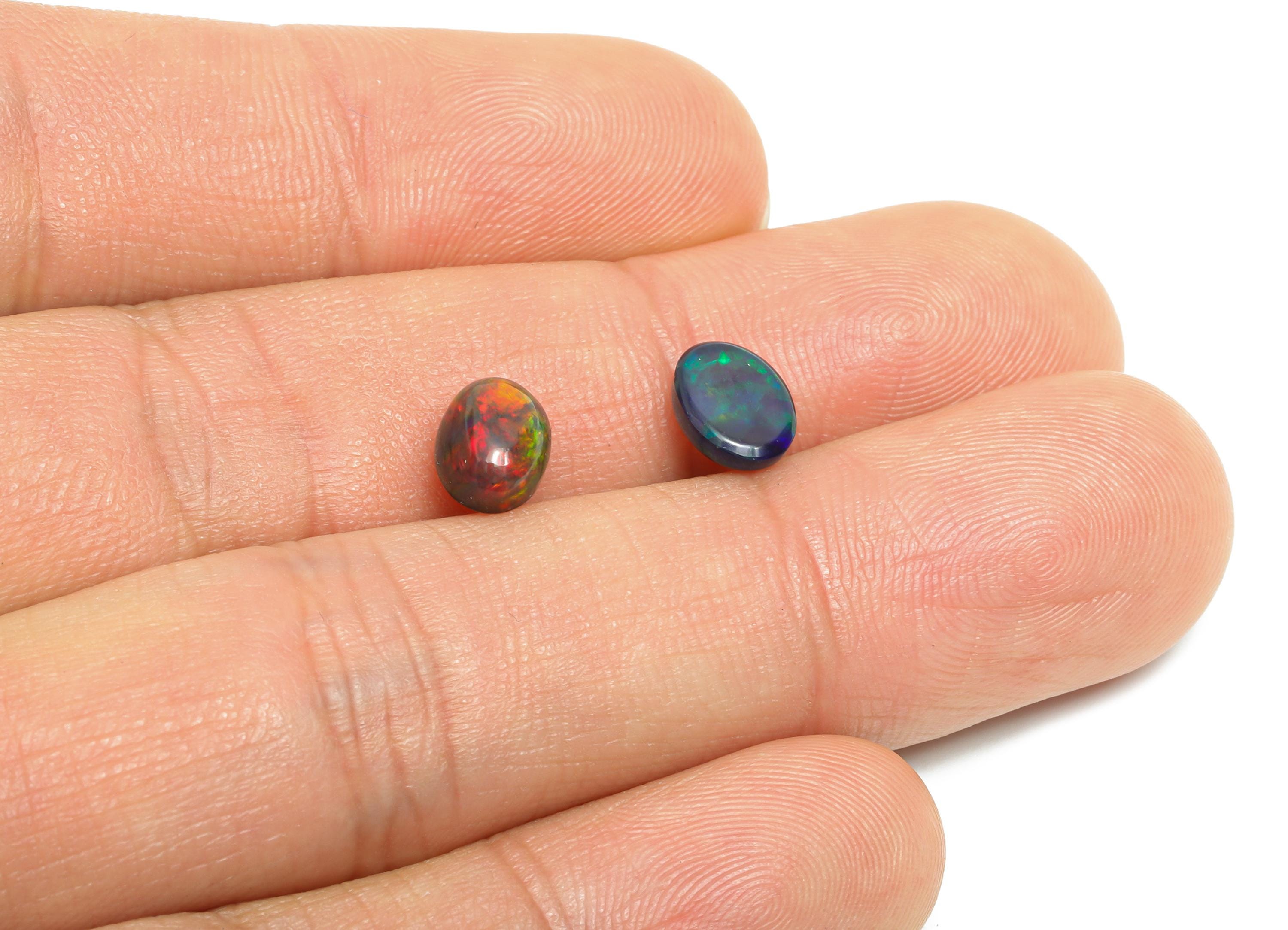 6*8mm Cabochon Oval Ethiopian Opal - Opal Cabochon For Jewelry - Polished Ethiopian Opal For Setting - Ethiopian Opal Jewelry Making -NS2700 - DOMEDBAZAAR
