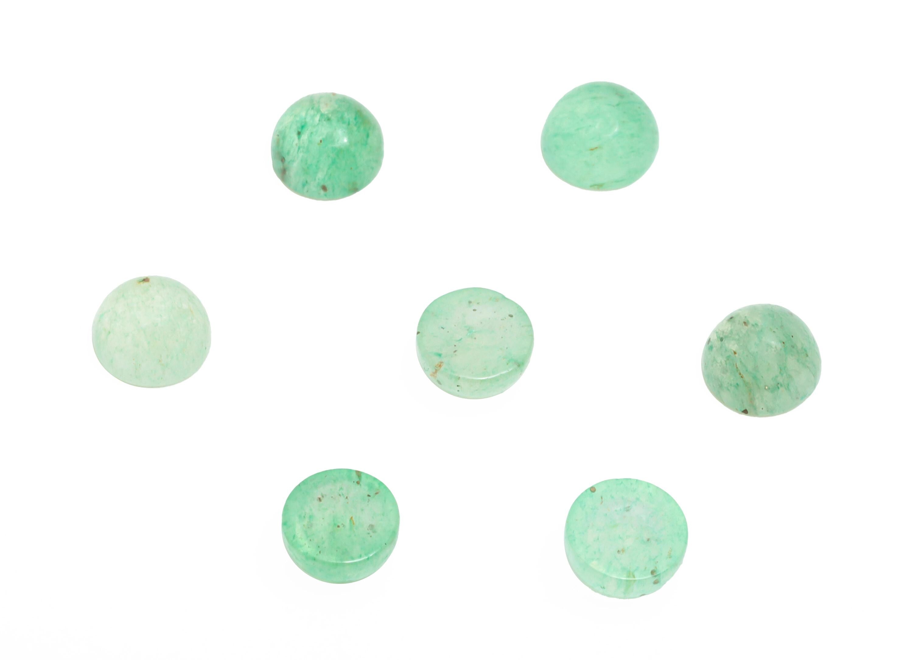 4mm Green Aventurine Cabochon - Round Bezel Setting Stone for Pendant Jewelry - Polished Cabochon for Rings - Healing Gemstone - NS2951 - DOMEDBAZAAR