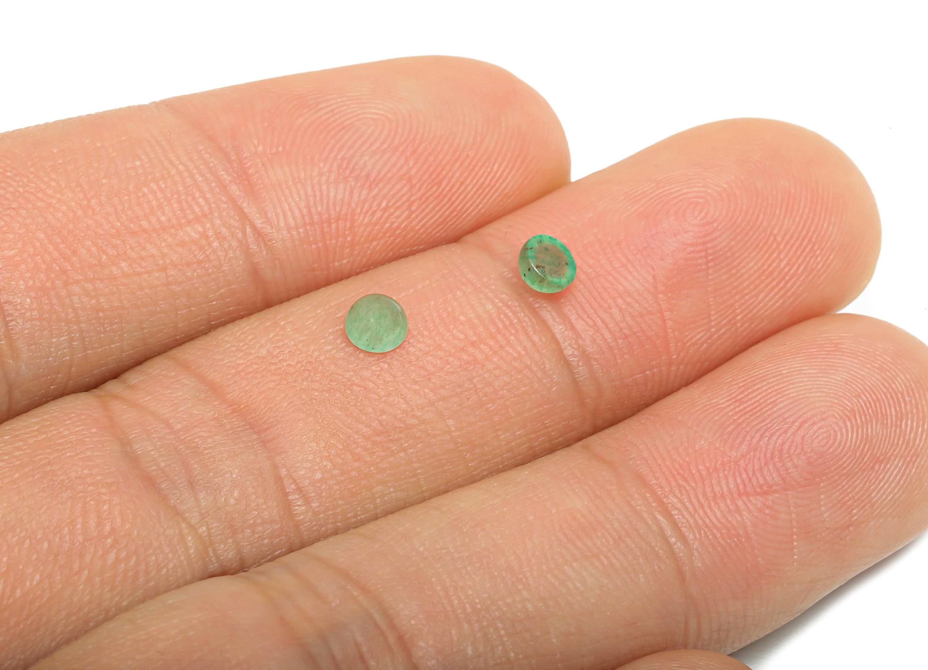 4mm Green Aventurine Cabochon - Round Bezel Setting Stone for Pendant Jewelry - Polished Cabochon for Rings - Healing Gemstone - NS2951 - DOMEDBAZAAR