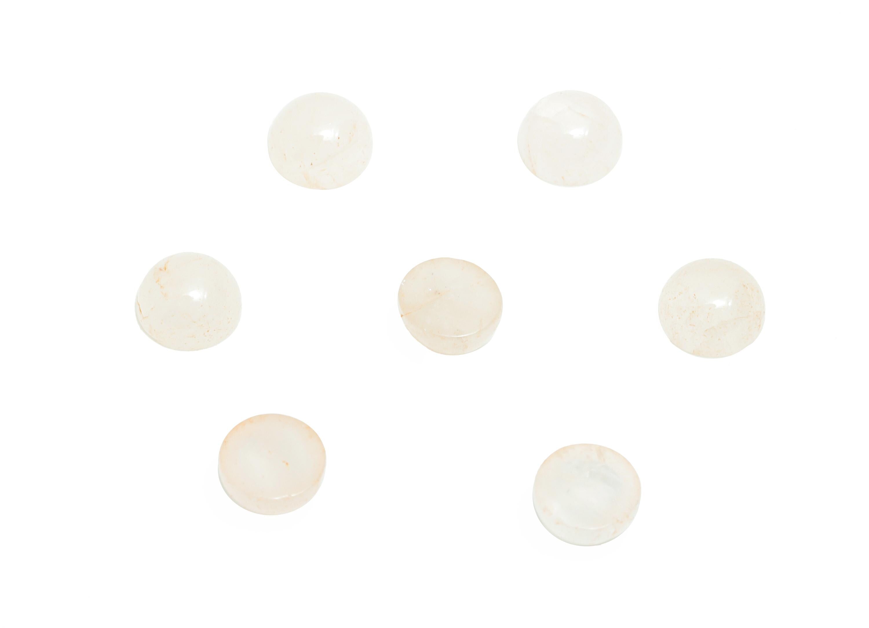 4mm Powder Crystal Cabochon - Round Bezel Setting Stone for Pendant Jewelry - Polished Cabochon for Ring - Healing Natural Gemstone - NS2948 - DOMEDBAZAAR