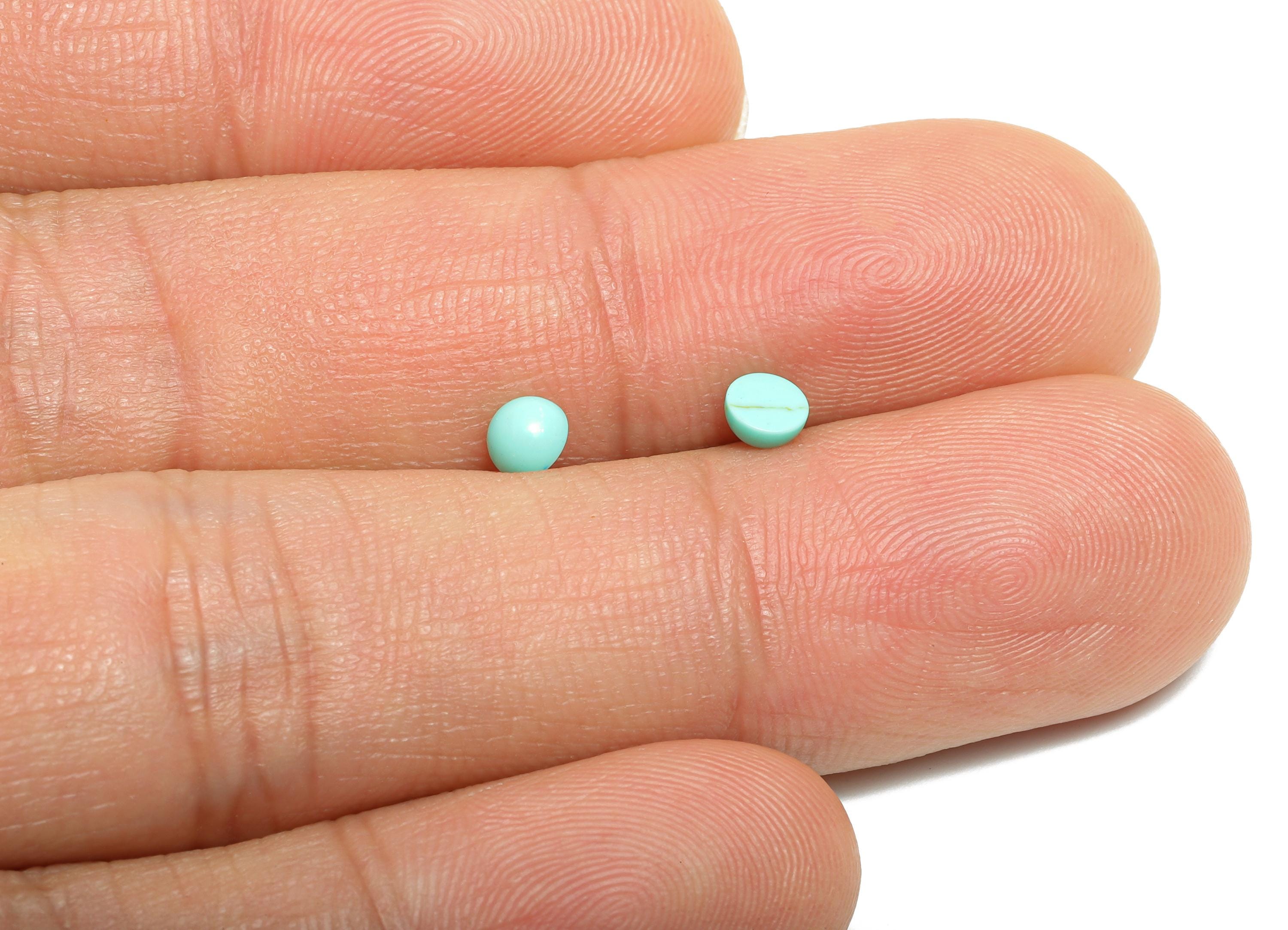 4mm Turquoise Cabochon - Round Bezel Setting Stone for Pendant Jewelry - Polished Turquoise Cabochon for Ring - Healing Gemstone - NS2945 - DOMEDBAZAAR