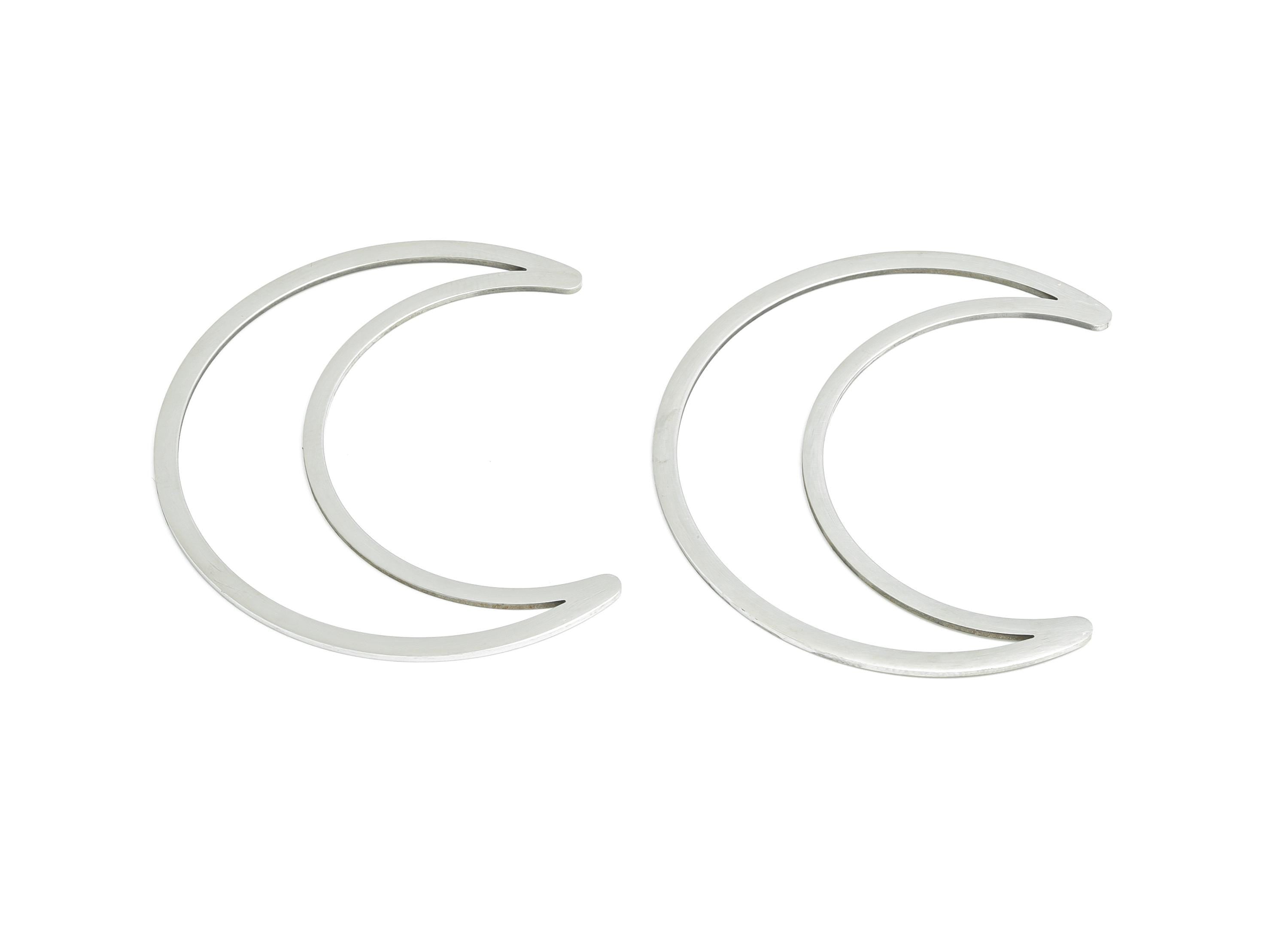 Steel Crescent Moon Charm - DIY Celestial Necklace Supplies - Minimalist Moon Jewelry - Spiritual Moon Accessories - 50x41x0.98mm - SS2275 - DOMEDBAZAAR