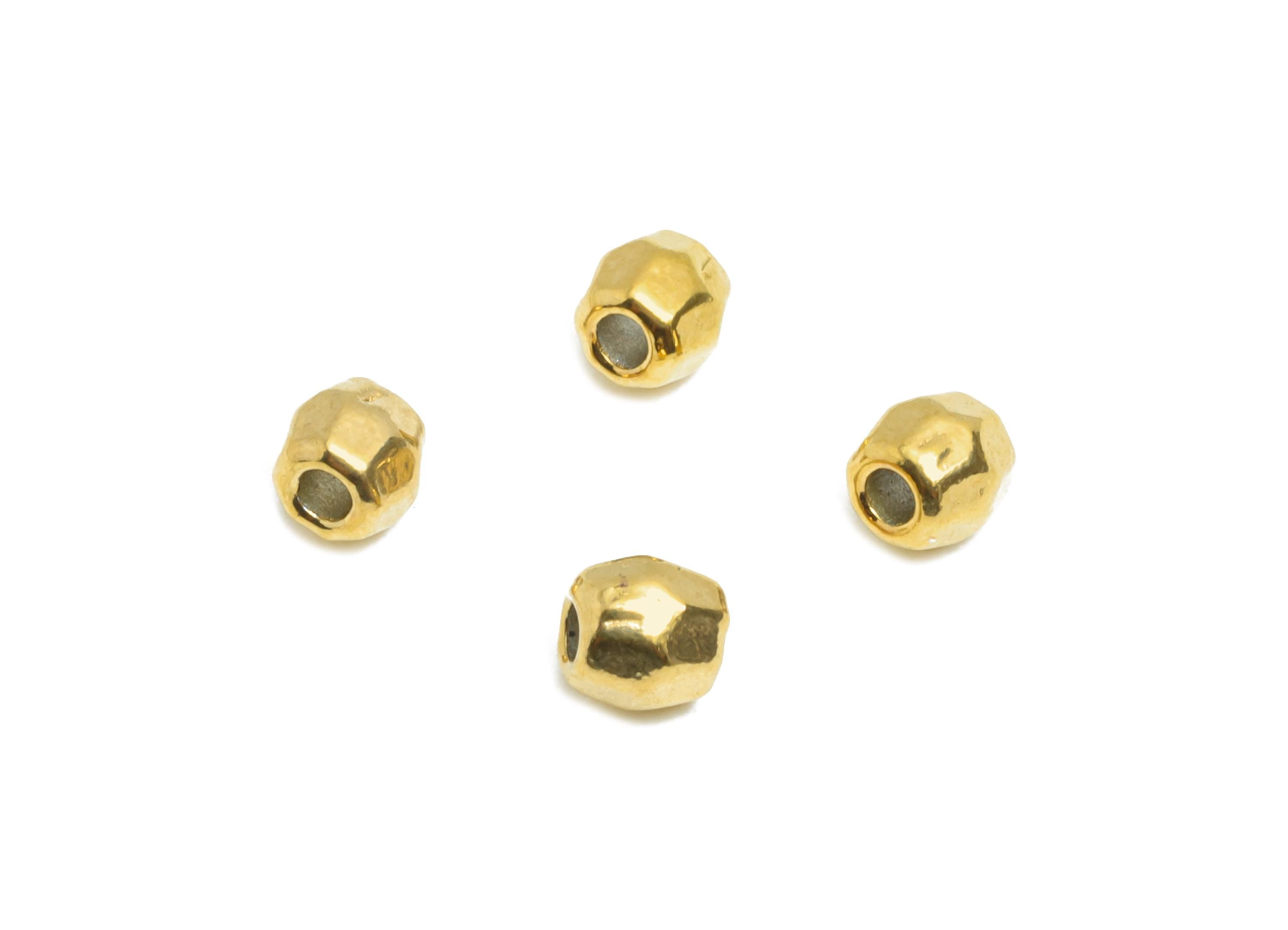 1.2mm Stainless Steel Special Beads - Tiny Spacer Beads - Micro Faceted Beads for Beading & Crafting - 18k Vacuum Plating - 3x3x3mm -SS2219 - DOMEDBAZAAR