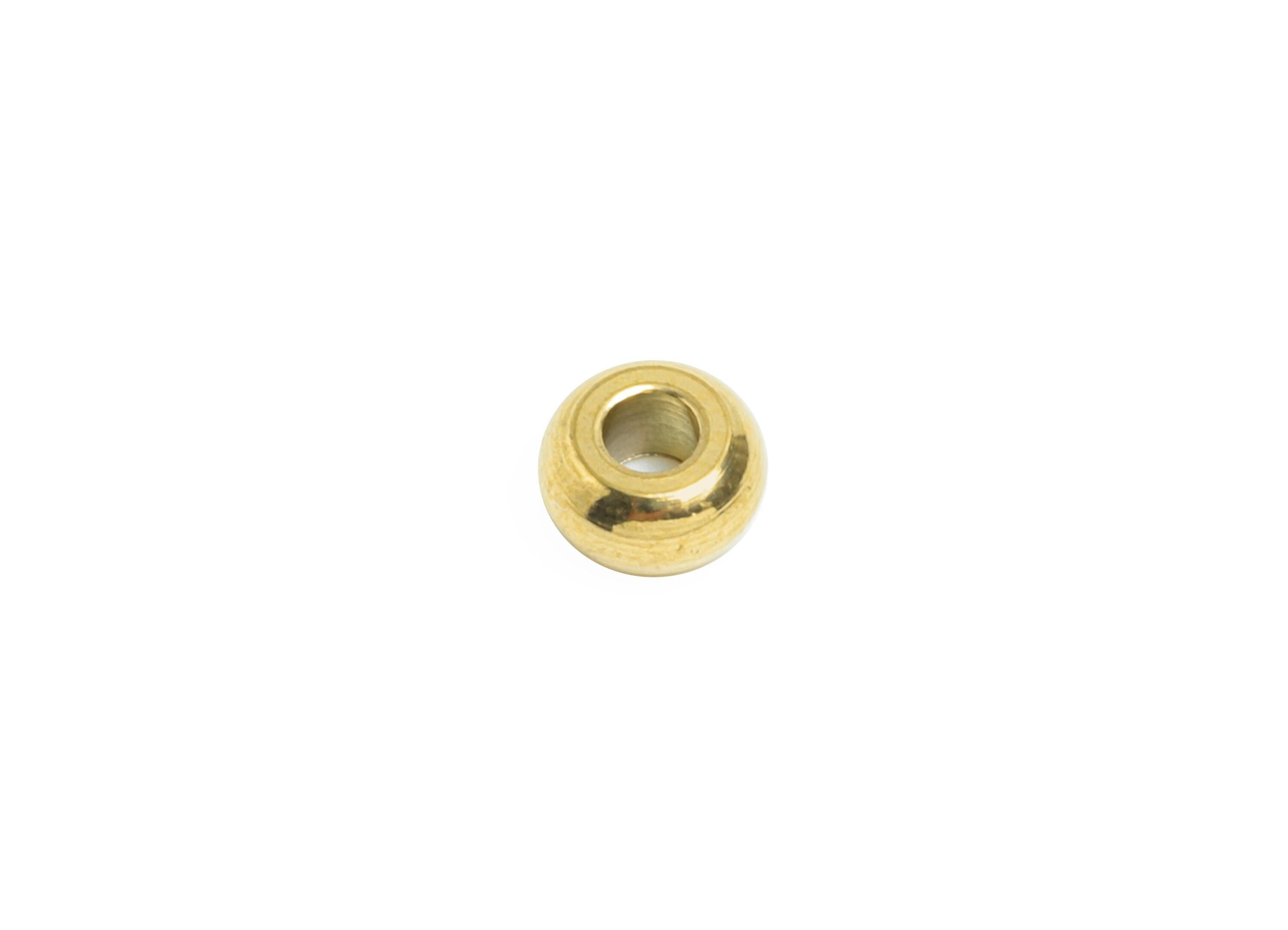 4mm Steel Spacer Bead - Beading Accessories for Bracelet or Necklace - Metal Bead for Jewelry Making - 18K Vacuum Plated - 4x4x2mm -SS2348G - DOMEDBAZAAR