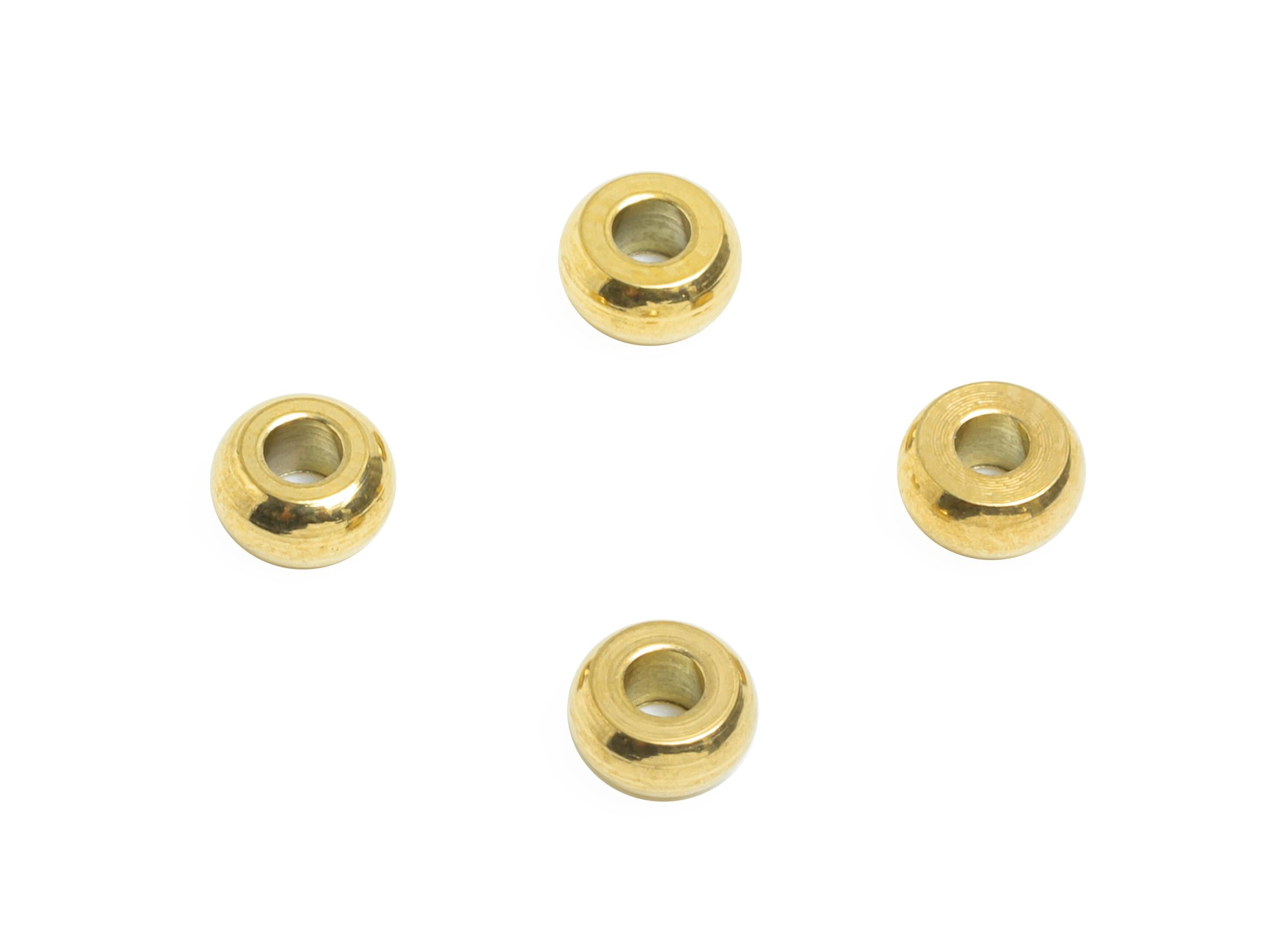 4mm Steel Spacer Bead - Beading Accessories for Bracelet or Necklace - Metal Bead for Jewelry Making - 18K Vacuum Plated - 4x4x2mm -SS2348G - DOMEDBAZAAR