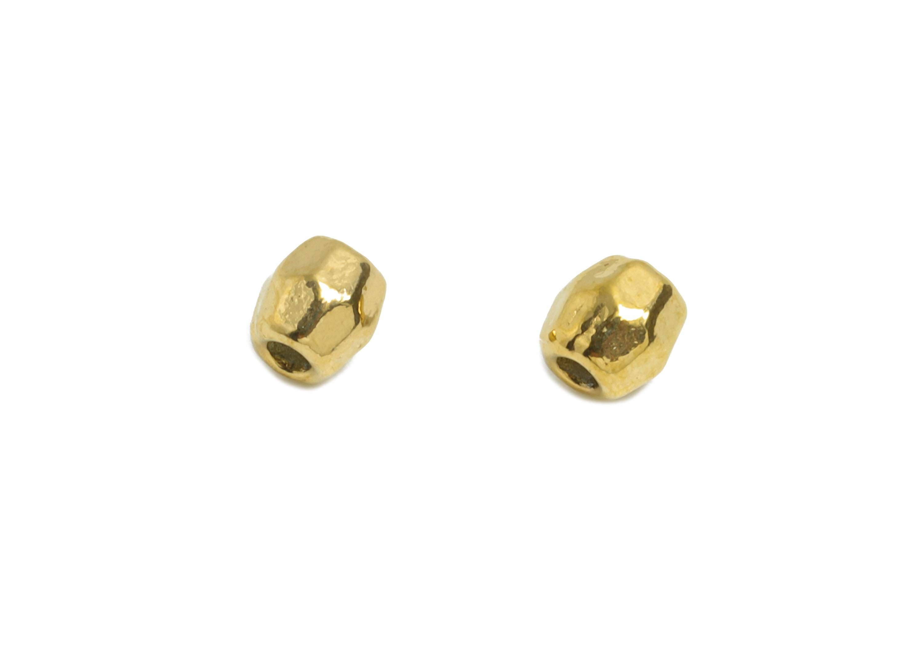 1mm Stainless Steel Special Beads - Tiny Spacer Beads - Micro Faceted Beads for Beading & Crafting - 18k Vacuum Plating - 3x3x3mm -SS2218 - DOMEDBAZAAR