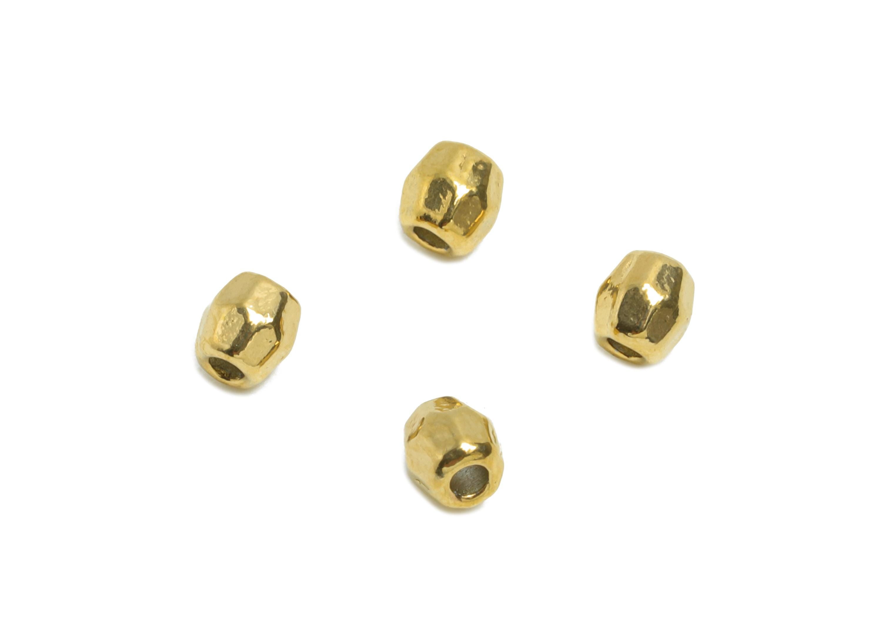 1mm Stainless Steel Special Beads - Tiny Spacer Beads - Micro Faceted Beads for Beading & Crafting - 18k Vacuum Plating - 3x3x3mm -SS2218 - DOMEDBAZAAR