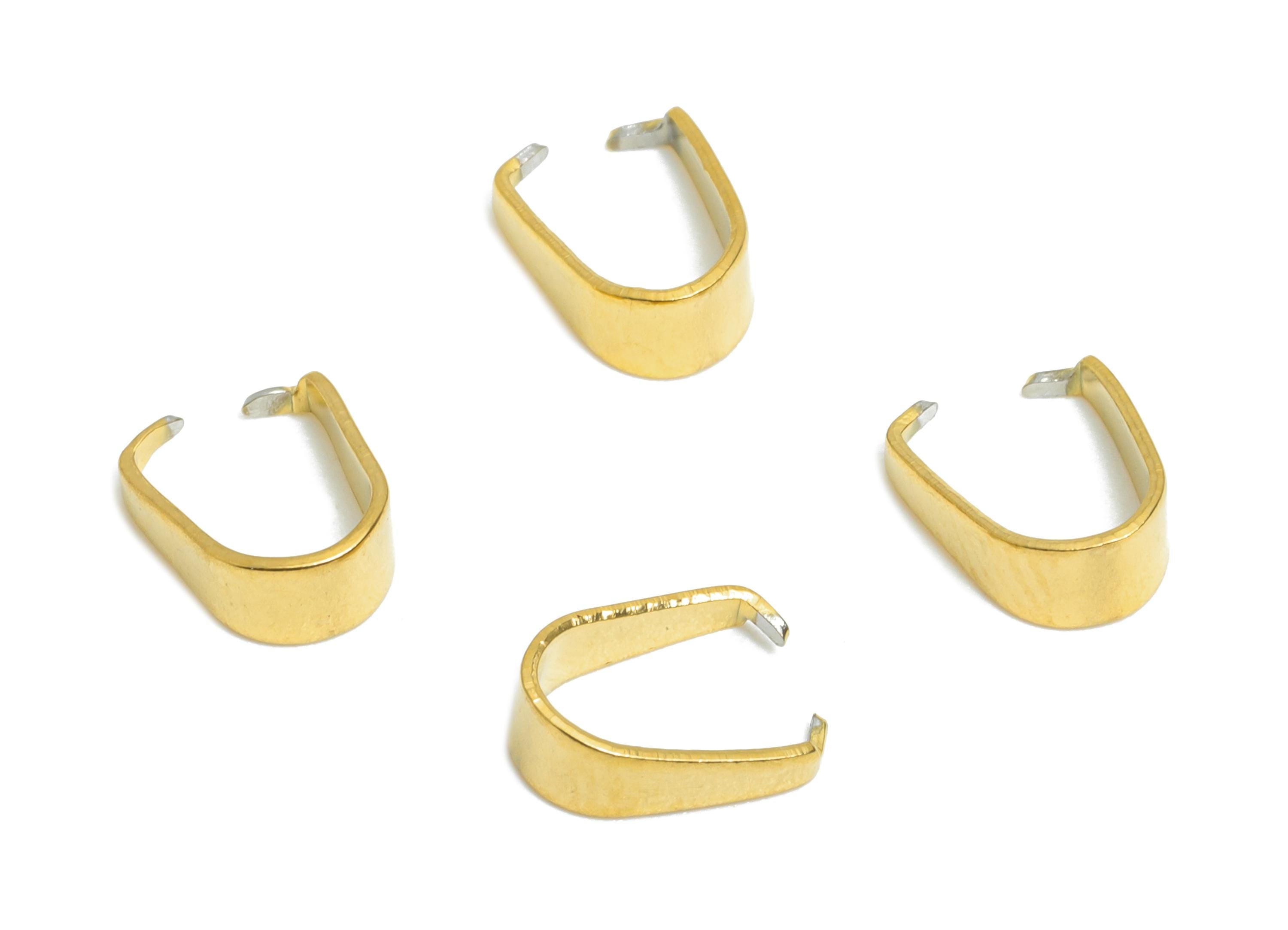 Steel Necklace Connection Buckle - Buckle Clasp - Universal Necklace Pendant Buckle - Melon Seed - 18K Vacuum Plated - 7.5x3x3mm - SS2589 - DOMEDBAZAAR