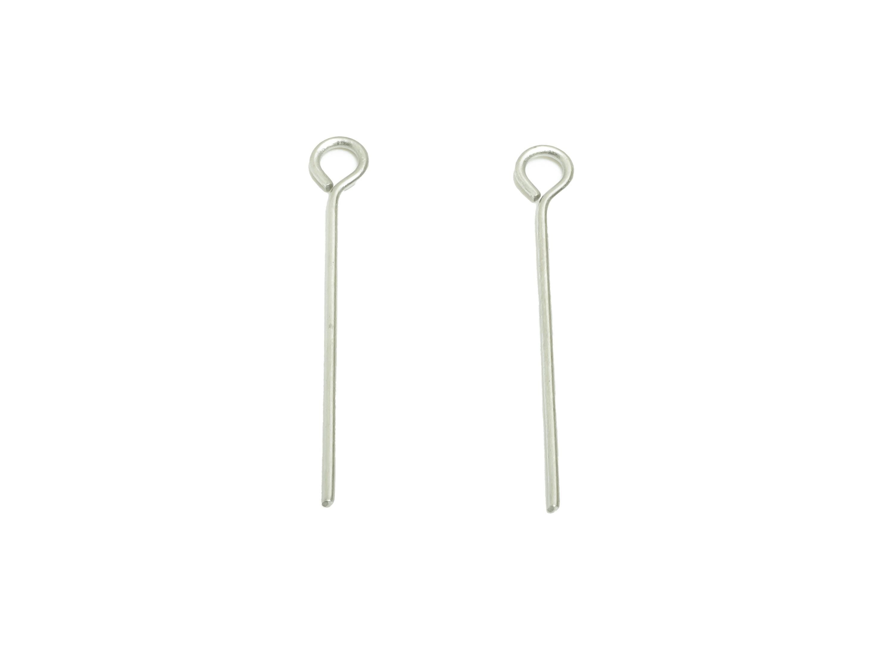 0.7*25mm Steel Eye Pin - Beading Eye Pins for Jewelry - Bulk Eye Pins for Beading Jewelry - Crafting Headpins for Beaded Jewelry - SS2131-25