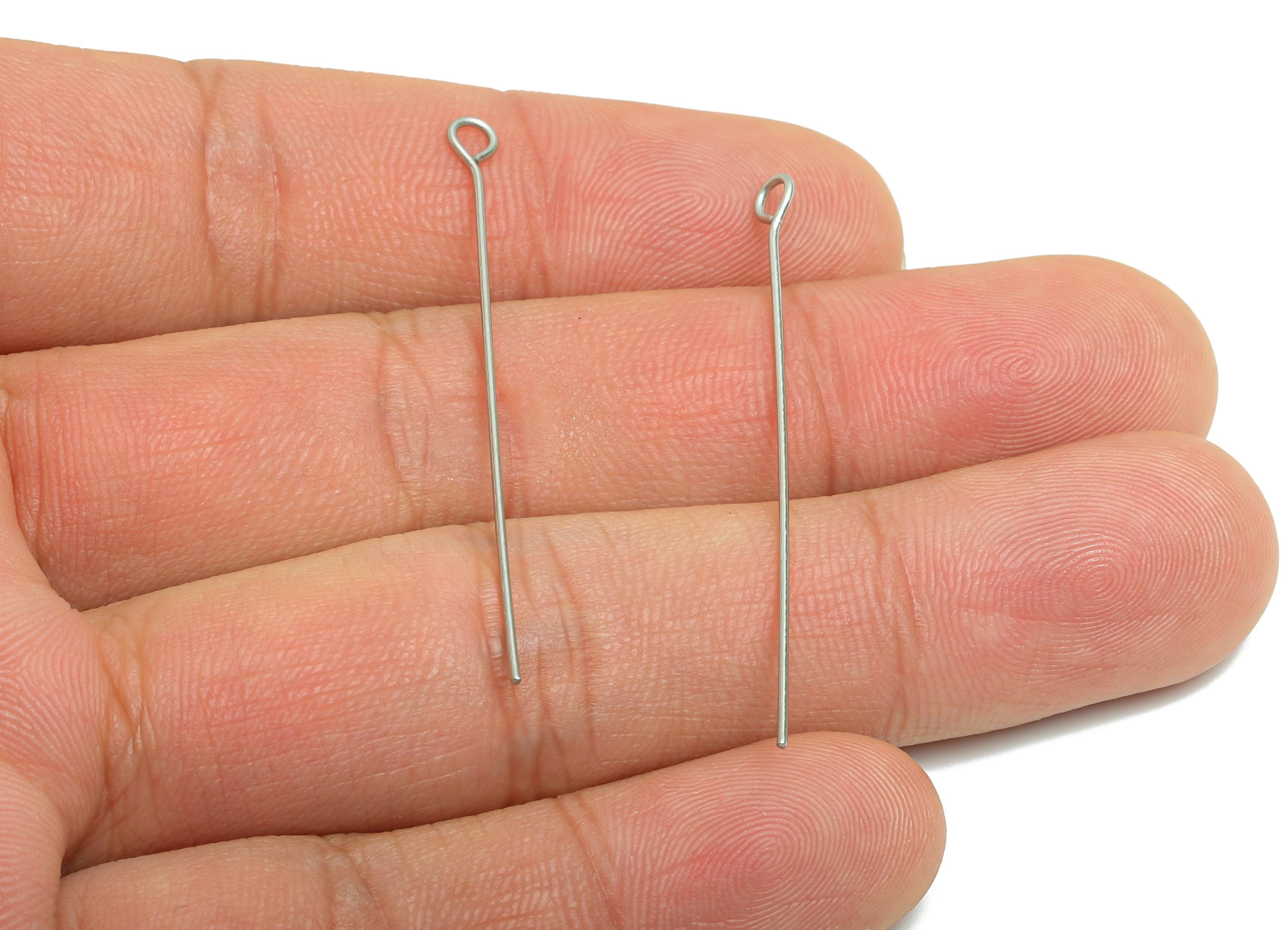 0.7*45mm Steel Eye Pin - Beading Eye Pins for Jewelry - Bulk Eye Pins for Beading Jewelry - Crafting Headpins for Beaded Jewelry - SS2131-45 - DOMEDBAZAAR
