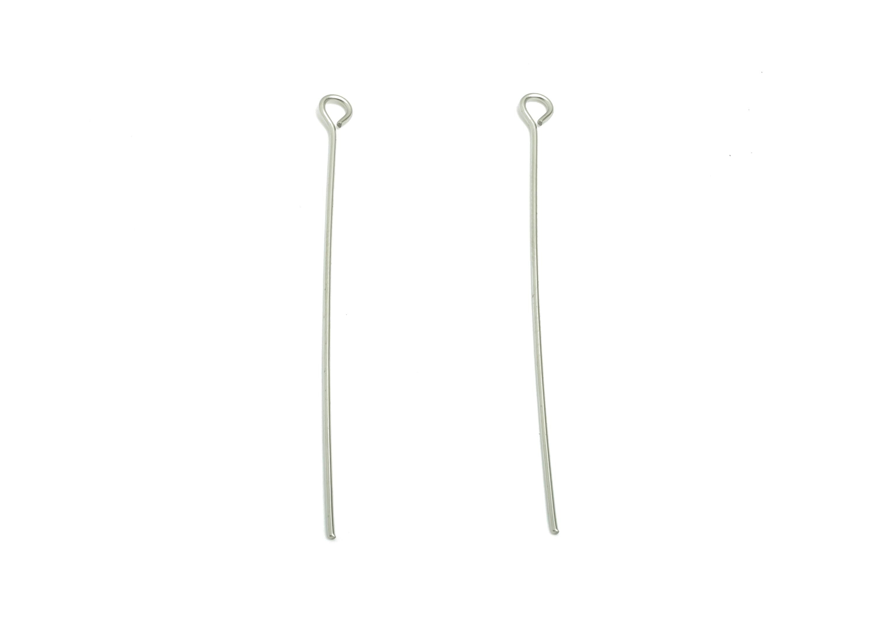 0.7*50mm Steel Eye Pin - Beading Eye Pins for Jewelry - Bulk Eye Pins for Beading Jewelry - Crafting Headpins for Beaded Jewelry - SS2131-50 - DOMEDBAZAAR
