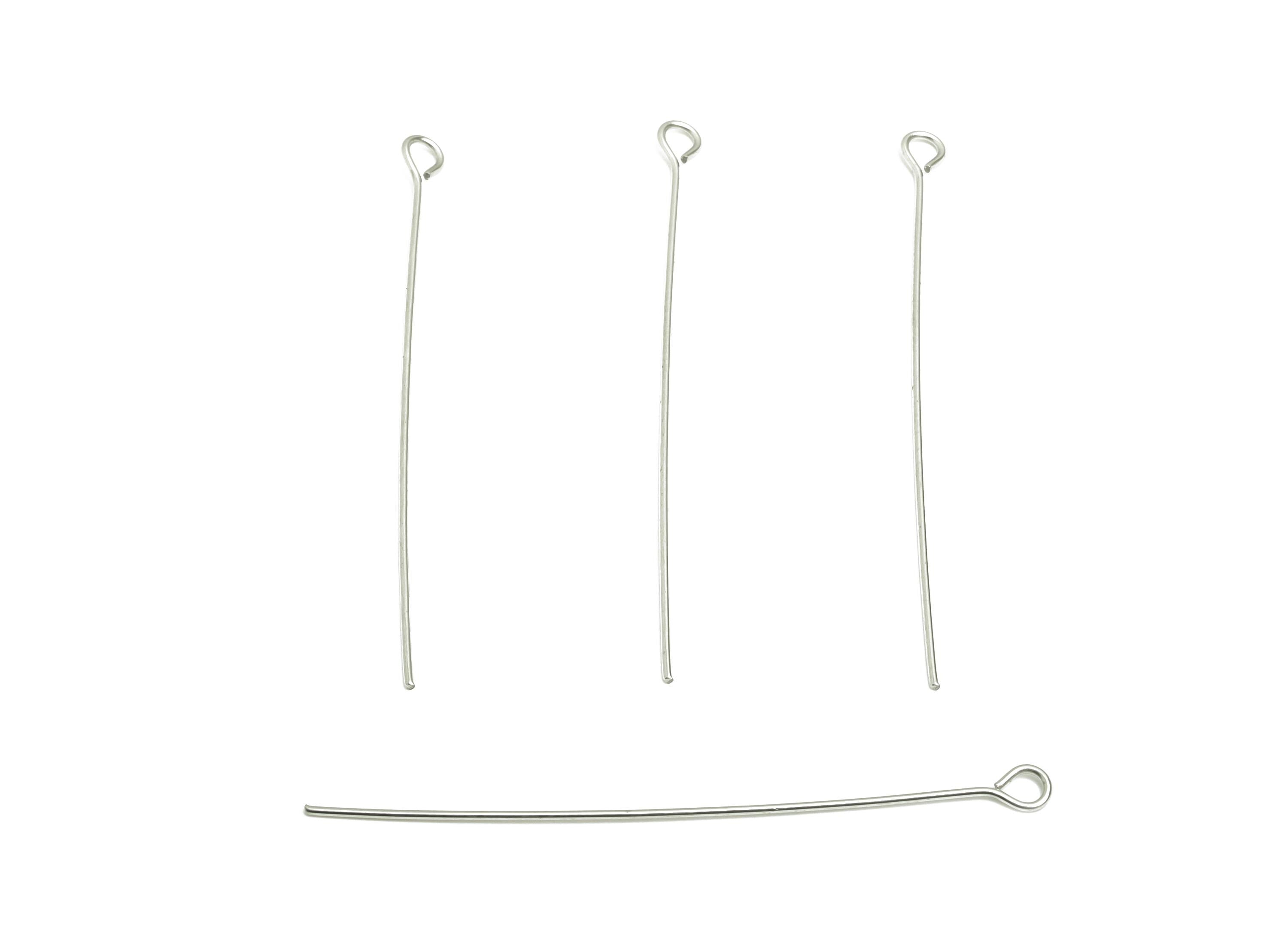 0.7*50mm Steel Eye Pin - Beading Eye Pins for Jewelry - Bulk Eye Pins for Beading Jewelry - Crafting Headpins for Beaded Jewelry - SS2131-50 - DOMEDBAZAAR