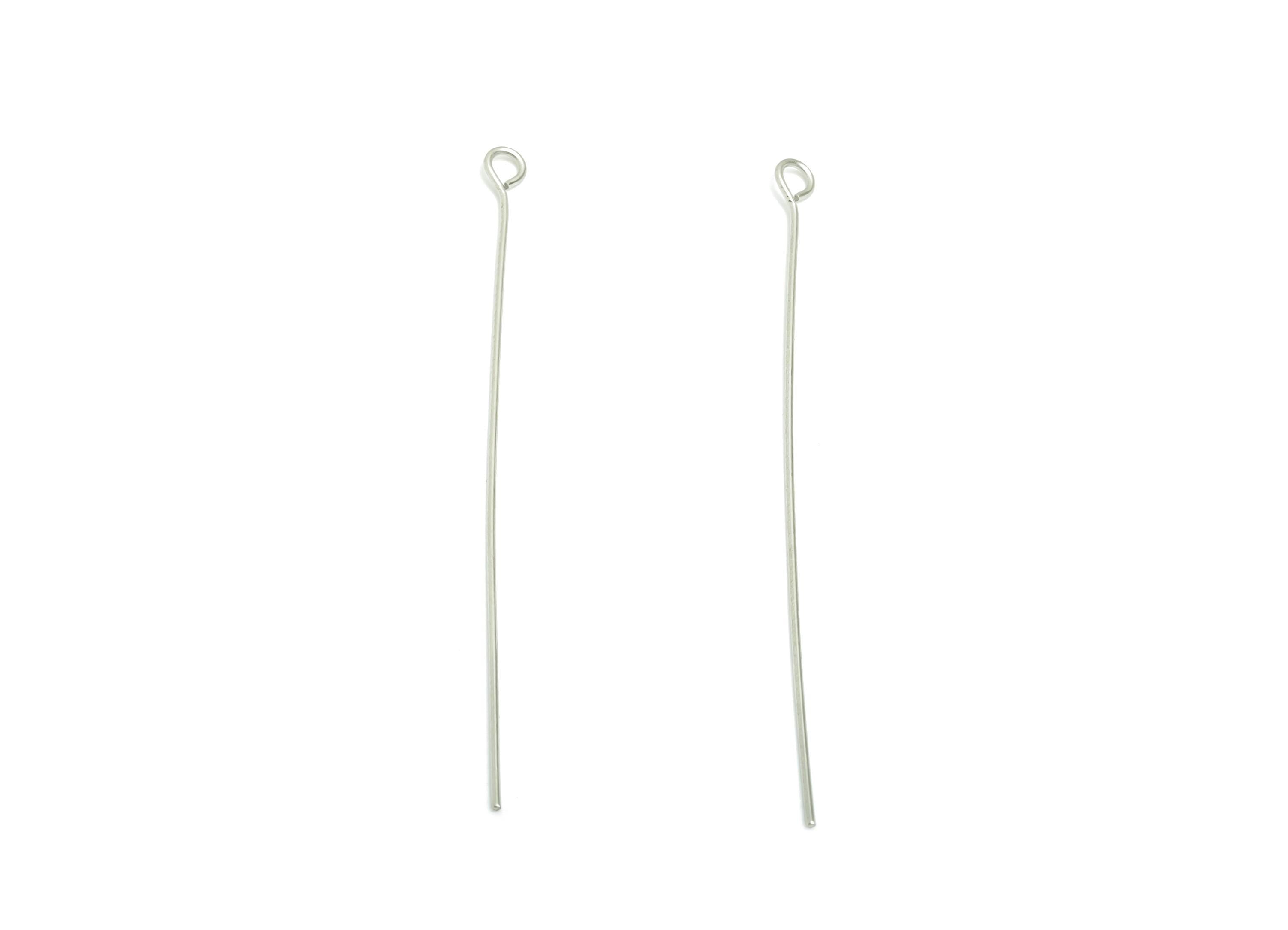 0.7*60mm Steel Eye Pin - Beading Eye Pins for Jewelry - Bulk Eye Pins for Beading Jewelry - Crafting Headpins for Beaded Jewelry - SS2131-60 - DOMEDBAZAAR
