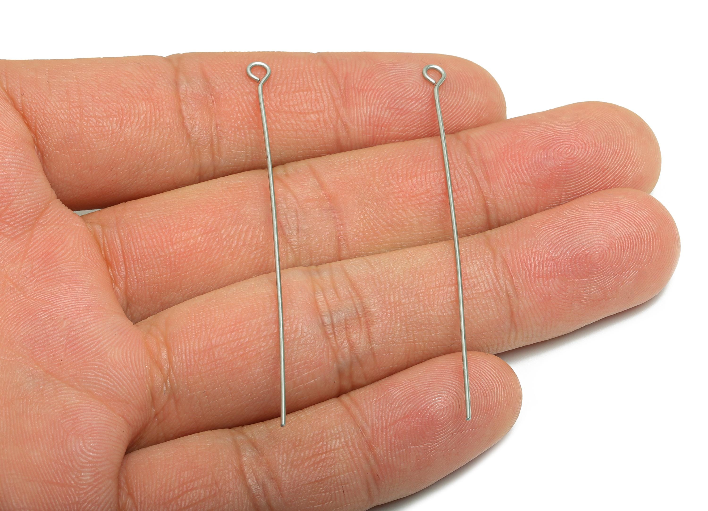 0.7*60mm Steel Eye Pin - Beading Eye Pins for Jewelry - Bulk Eye Pins for Beading Jewelry - Crafting Headpins for Beaded Jewelry - SS2131-60 - DOMEDBAZAAR