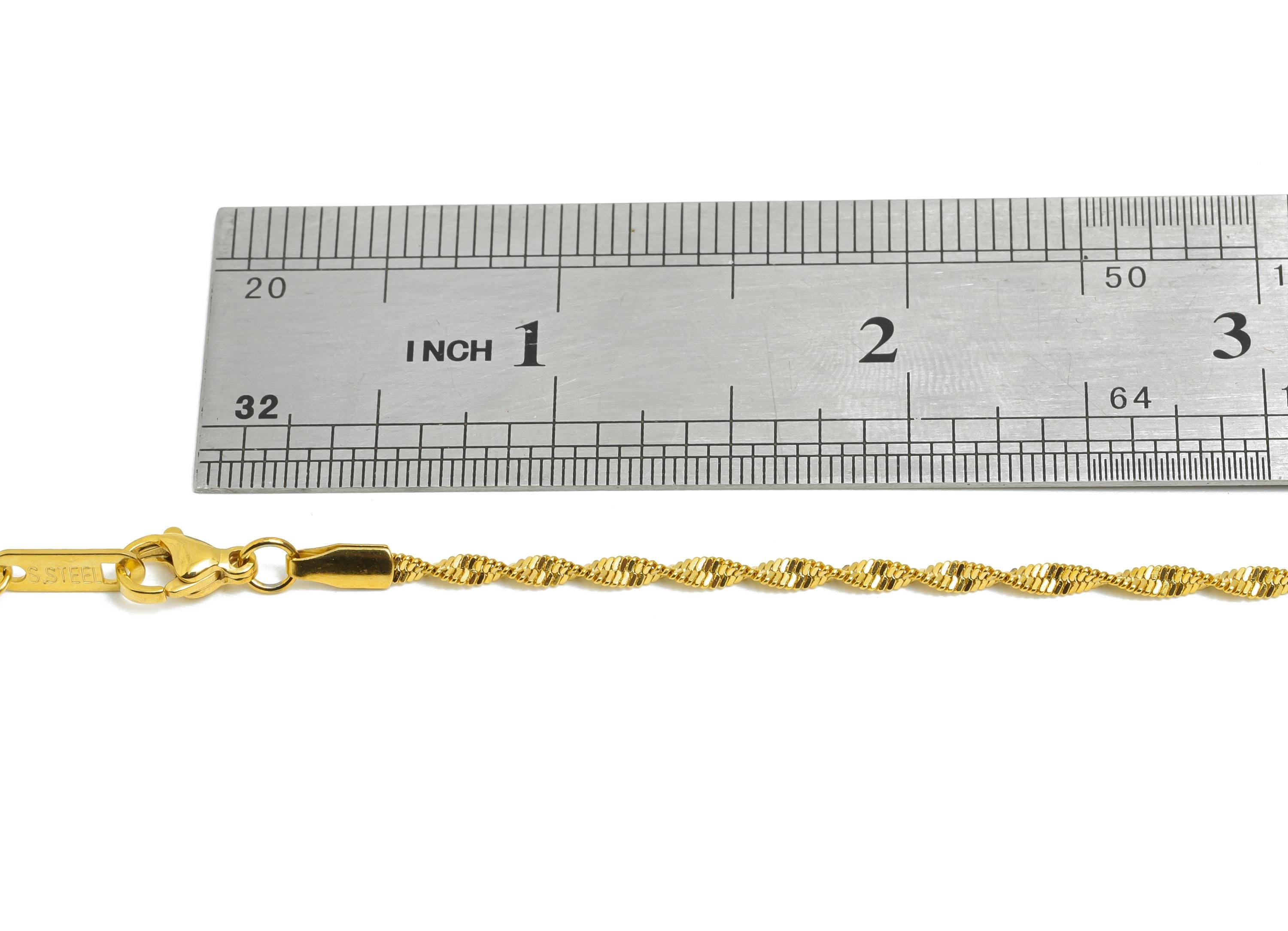 45+5cm Steel Twisted Rope Chain Necklace - Rope Chain Necklace - Unisex Minimalist Jewelry - 18K Real Vacuum Plating - 2x0.5mm -SS2580G - DOMEDBAZAAR