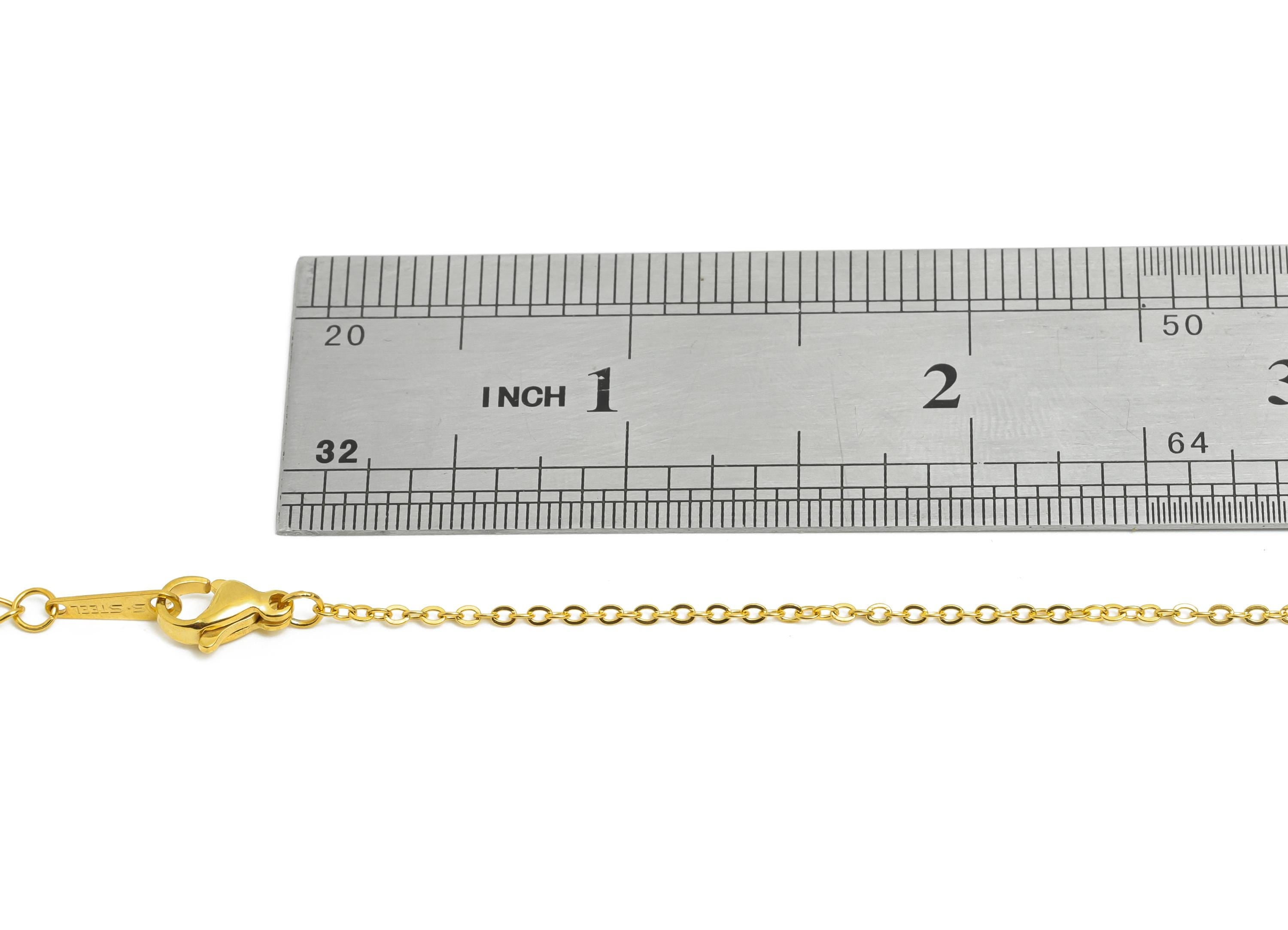 45+5cm Steel Cable Chain Necklace - Adjustable Cable Chain Necklace - Unisex Flat Cable Chain - 18K Real Vacuum Plating - 2x2x0.2mm-SS2578G - DOMEDBAZAAR