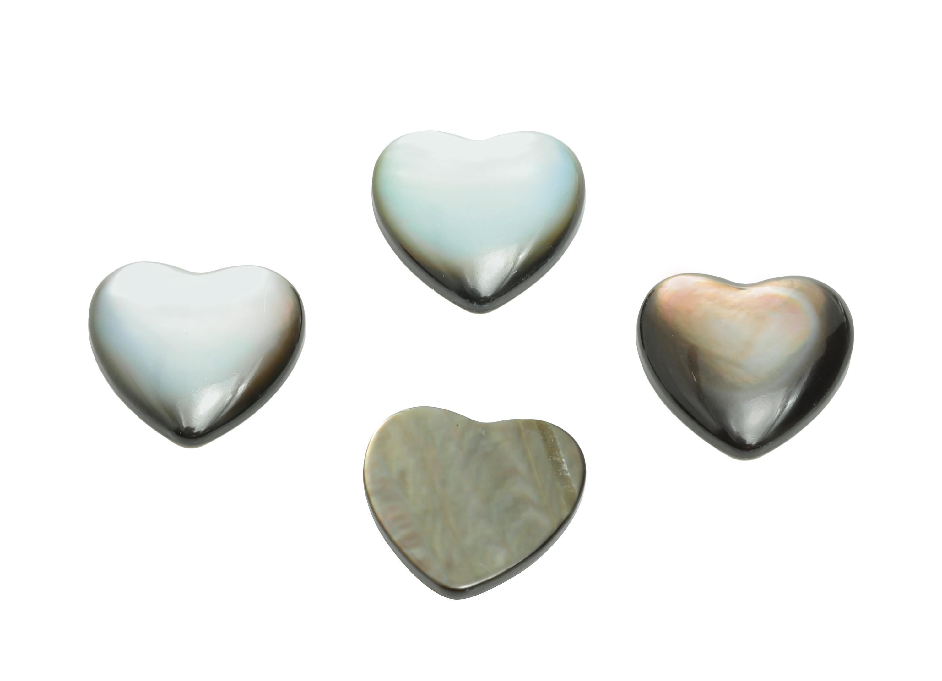 10*10mm Heart Natural Black Shells Cabochon - Cabochon DIY Gemstone Setting - Cabochon for Rings or Pendants - Jewelry Cabochon - NS3078
