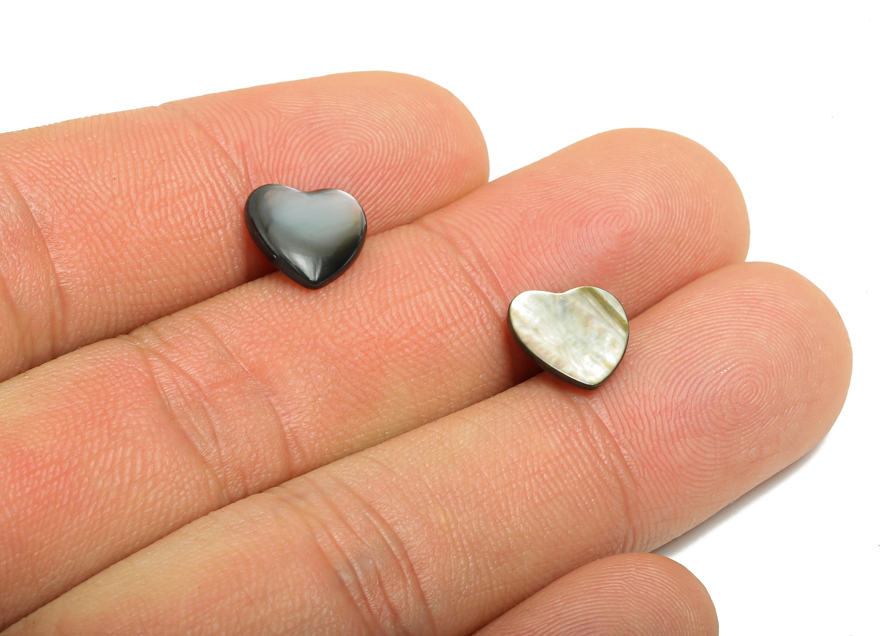 10*10mm Heart Natural Black Shells Cabochon - Cabochon DIY Gemstone Setting - Cabochon for Rings or Pendants - Jewelry Cabochon - NS3078