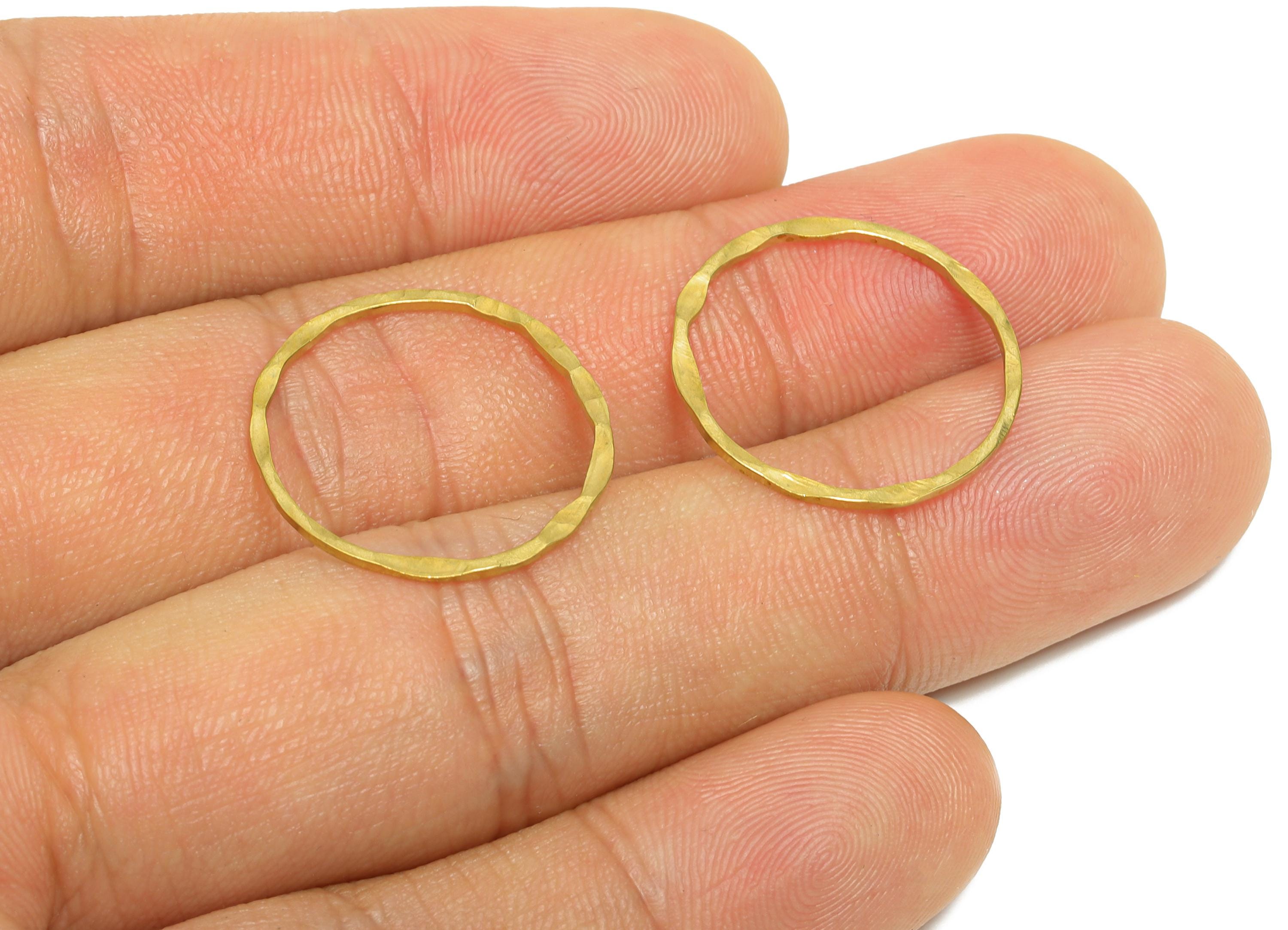 20mm Hammered Ring Connector - Raw Brass Handmade Ring Connector - Circle Jewelry Finding - Irregular Round Jewelry - 20x1x1mm - PP11401 - DOMEDBAZAAR