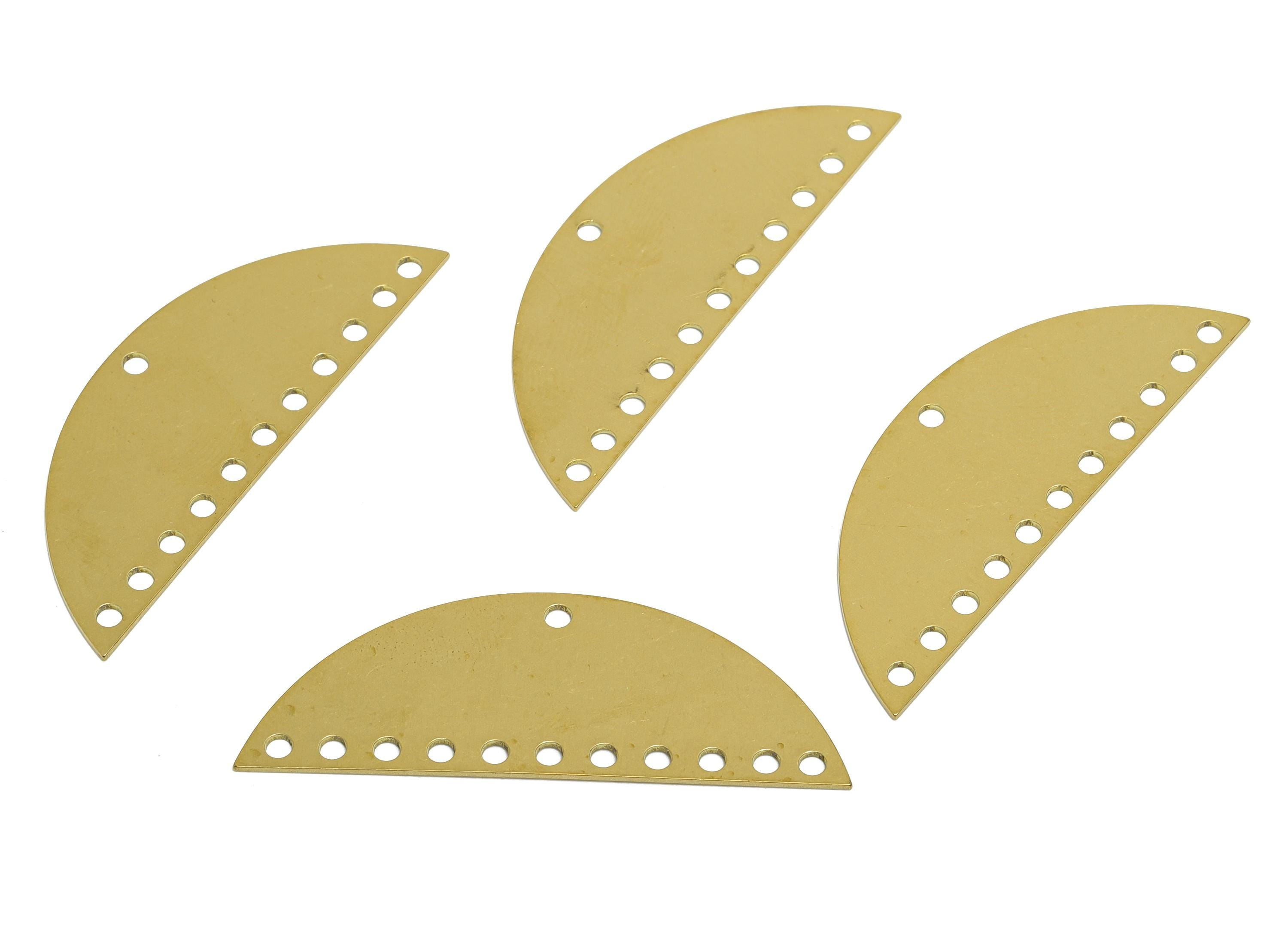 Brass Half Circle Connector - Raw Brass Semicircle Earring Base - Geometric Earring DIY Supply -Connector for Jewelry - 30x1x1mm - PP11407 - DOMEDBAZAAR