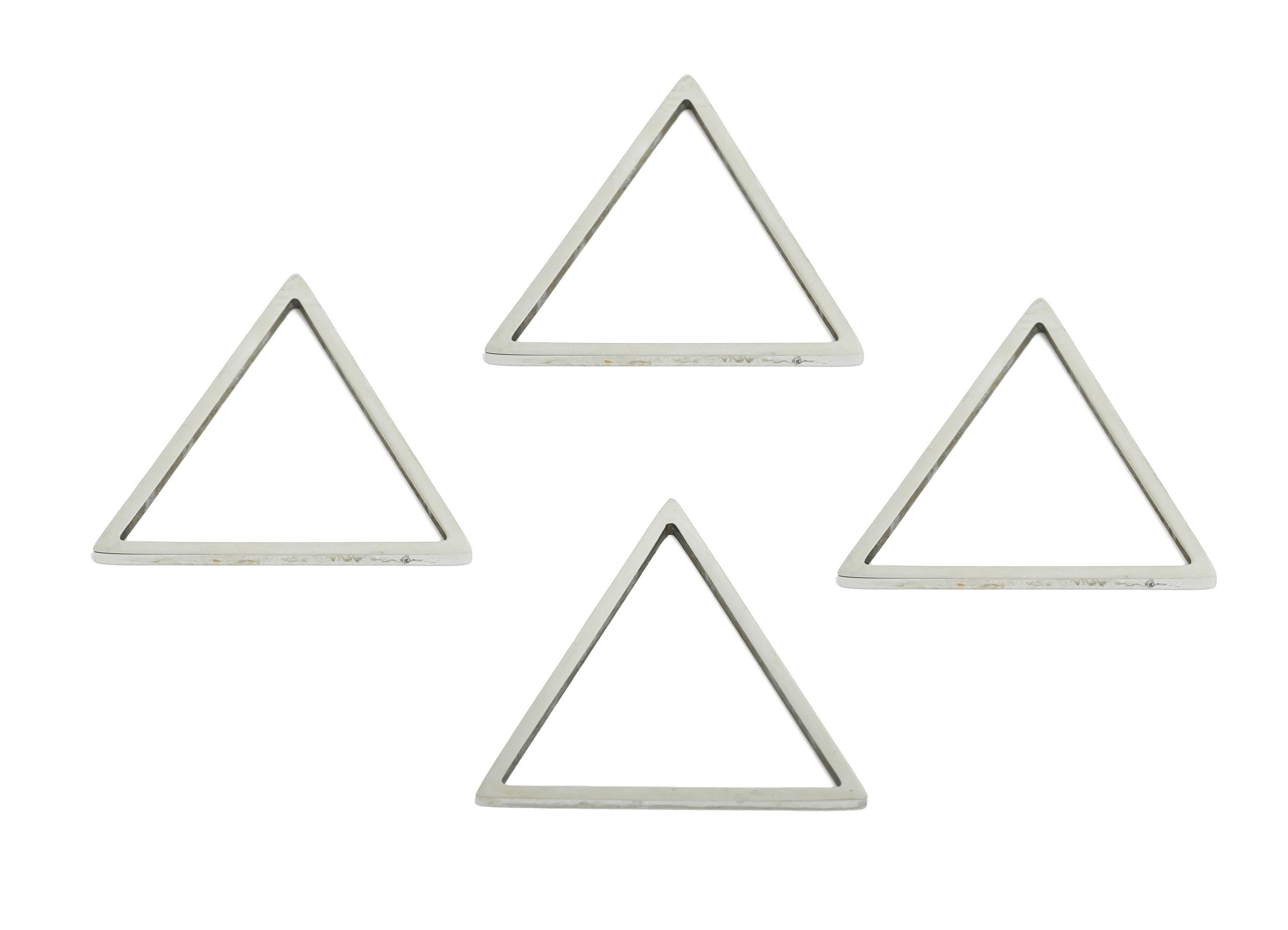 19mm Steel Triangle Ring Earring Charm - Geometric Jewelry Connector for DIY Making - Lightweight Hollow Charms - 19.77x19.4x0.8mm - SS2701 - DOMEDBAZAAR