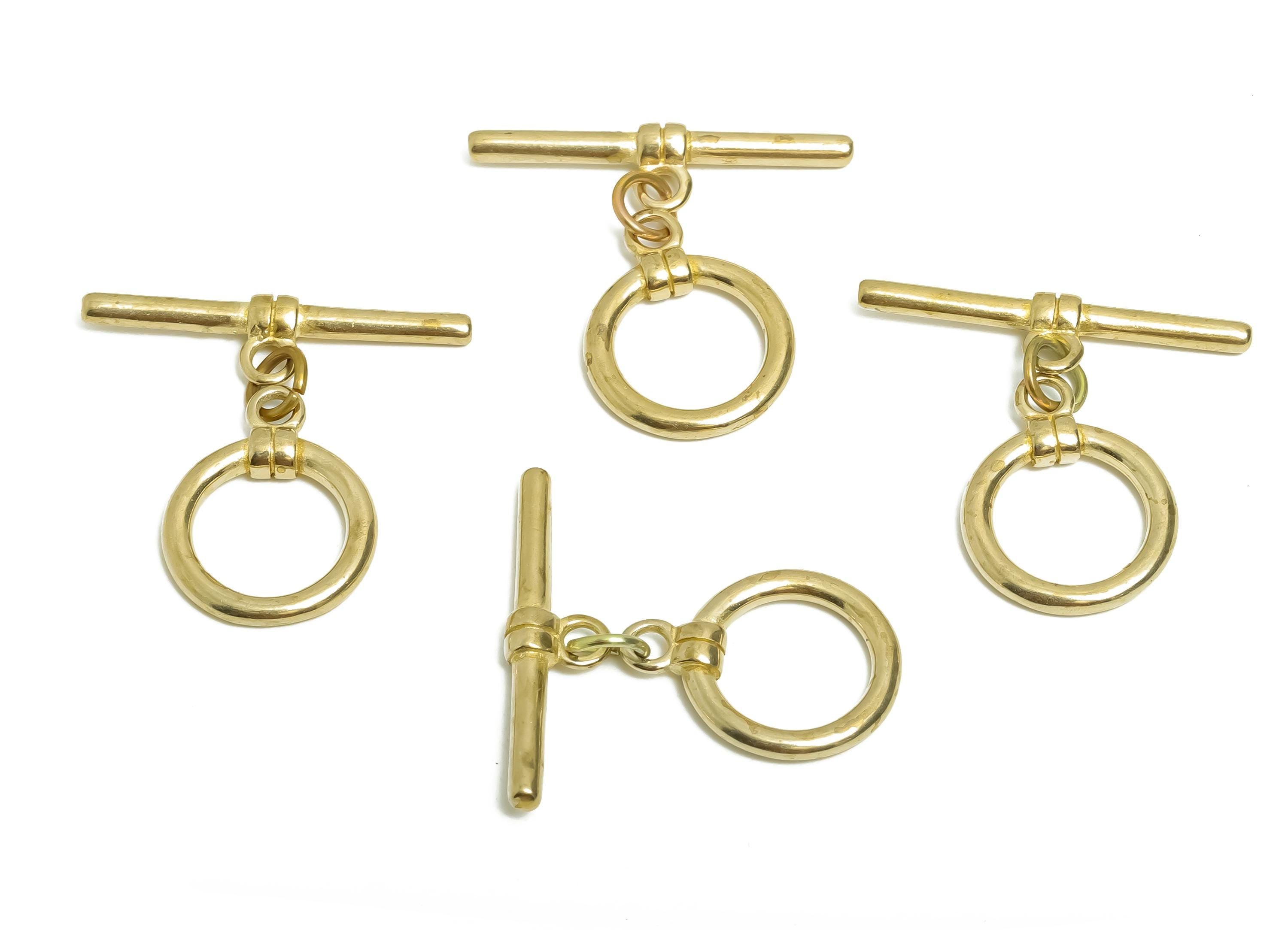 Brass Bracelet Toggle Clasp - Raw Brass Necklace Toggle Clasp - Round Toggle Clasp for DIY Making - Jewelry Finding - 26x25.8x2mm - PP11385 - DOMEDBAZAAR