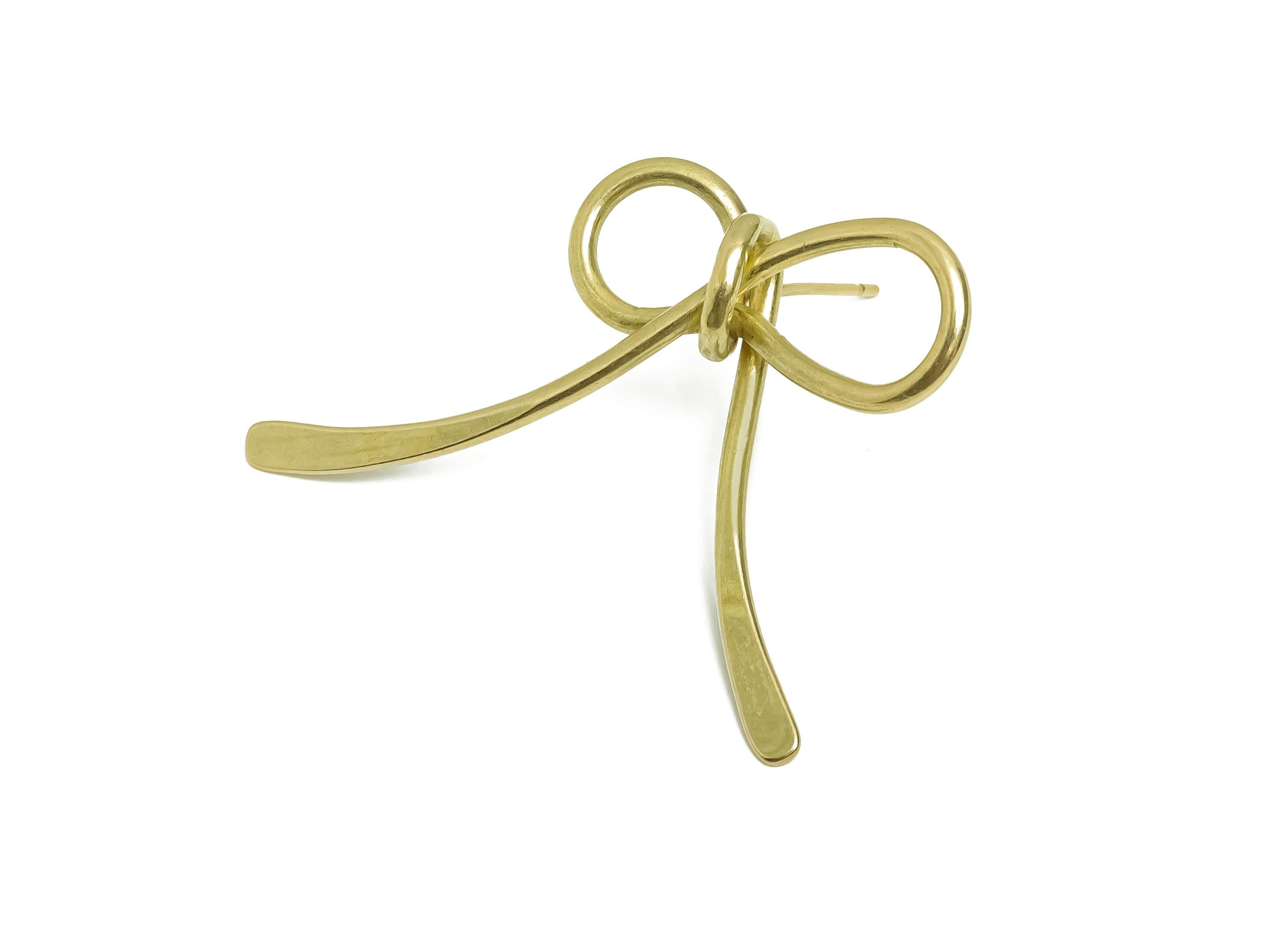 Brass Bow Earring Post - Ribbon Stud Earring - Hammered Wire Earring Stud - Fashion Earring - Gift for Her Jewelry - 41x31x2mm - PP11210 - DOMEDBAZAAR