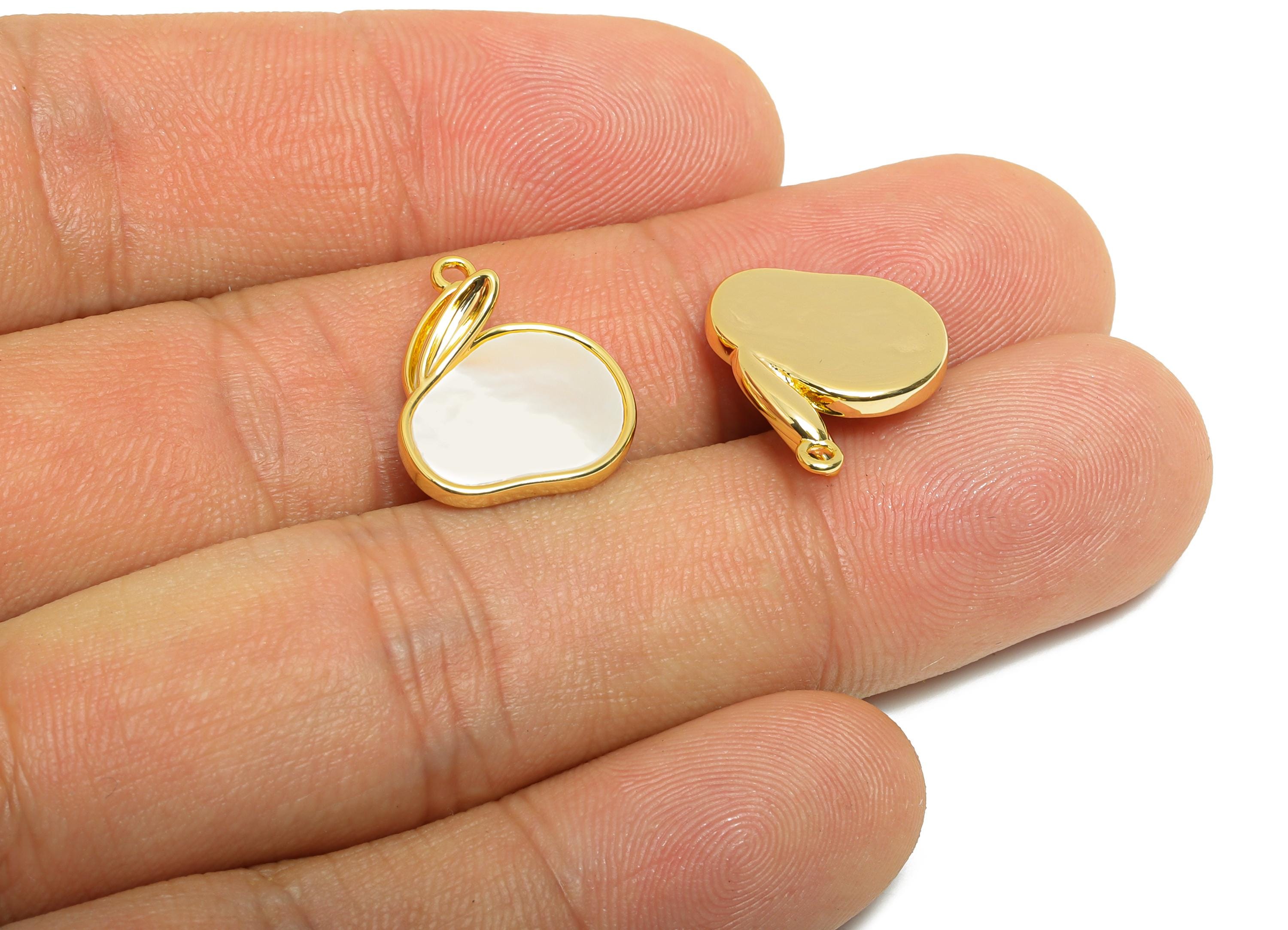 Brass Shell Charm Pendant - Irregular Gold Frame Charm - Abstract Shell Jewelry For Necklace - 18K Real Gold Plated - 25x11x4mm -RGP11030 - DOMEDBAZAAR