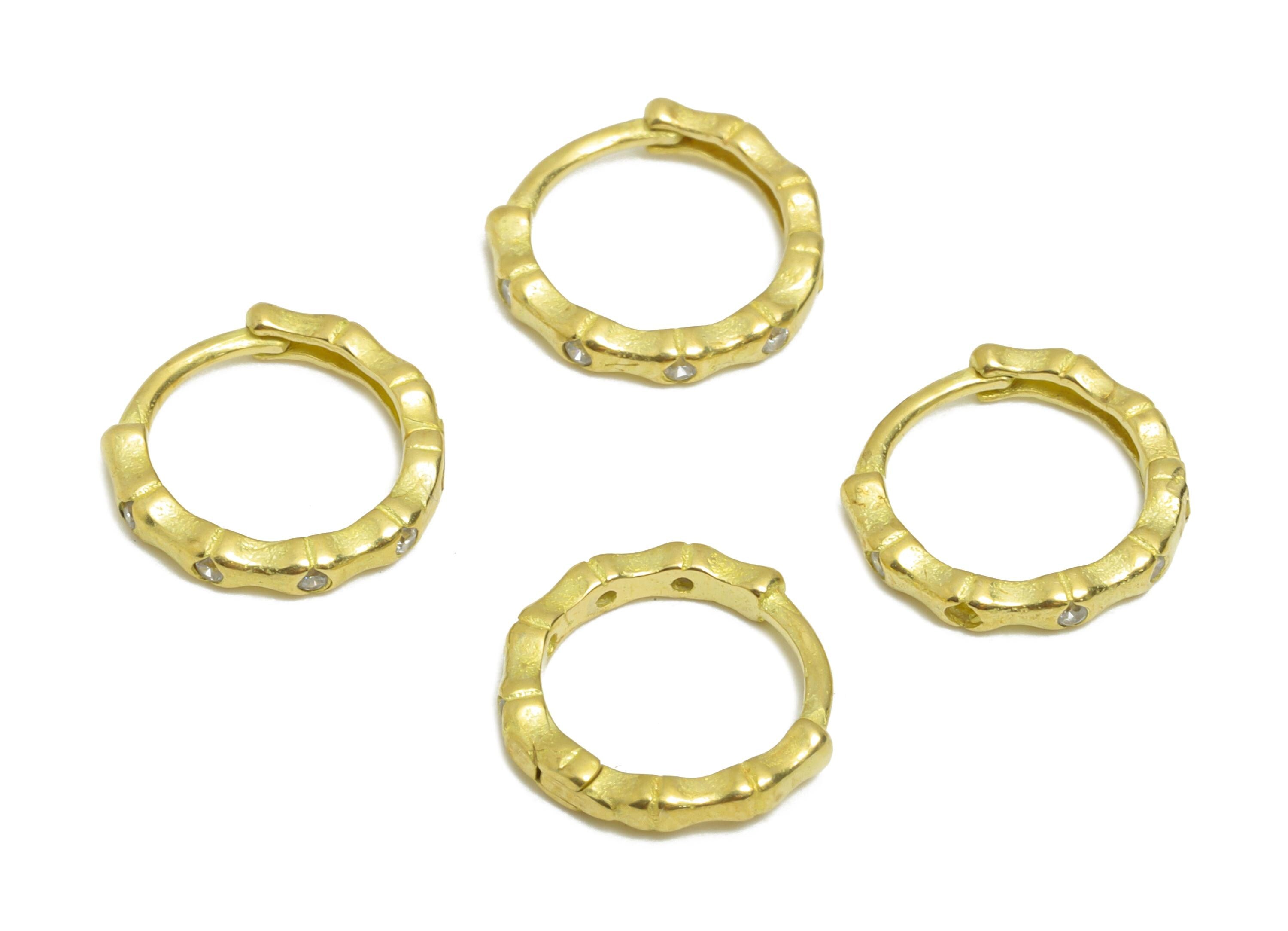 Brass Huggie Hoop Earring - Raw Brass Textured Earring - Huggie Hoop Clasp - Everyday Wear - Jewelry Finding - 9.53x9.3x1.54mm - PP11329 - DOMEDBAZAAR