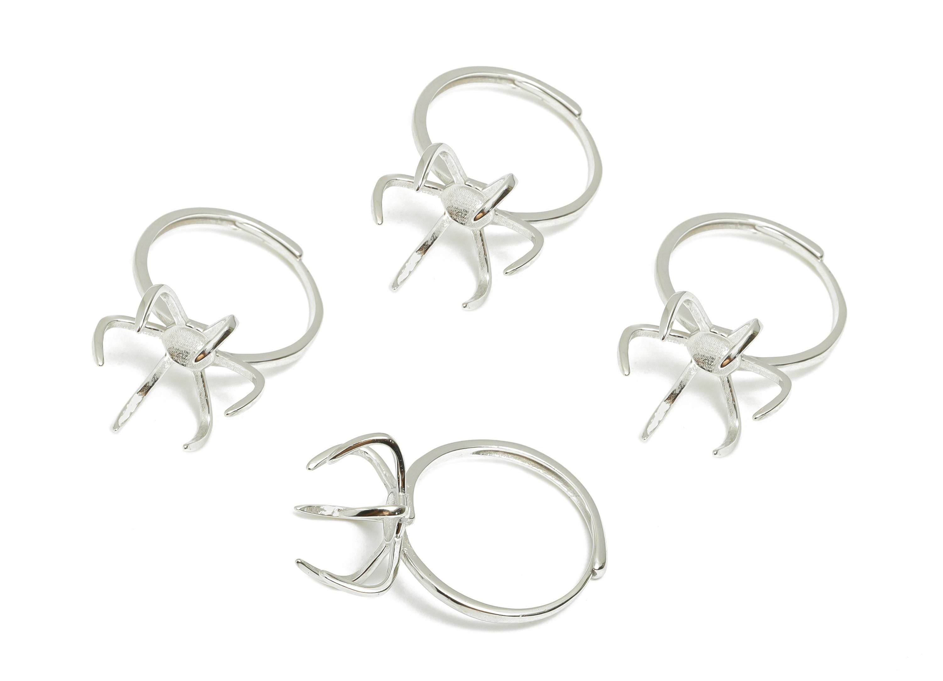 Spider Prong Ring Base - 925 Sterling Silver Ring - Artistic Claw Setting Ring - Customizable Ring Base -Unique Ring For Gemstones - SI1111 - DOMEDBAZAAR