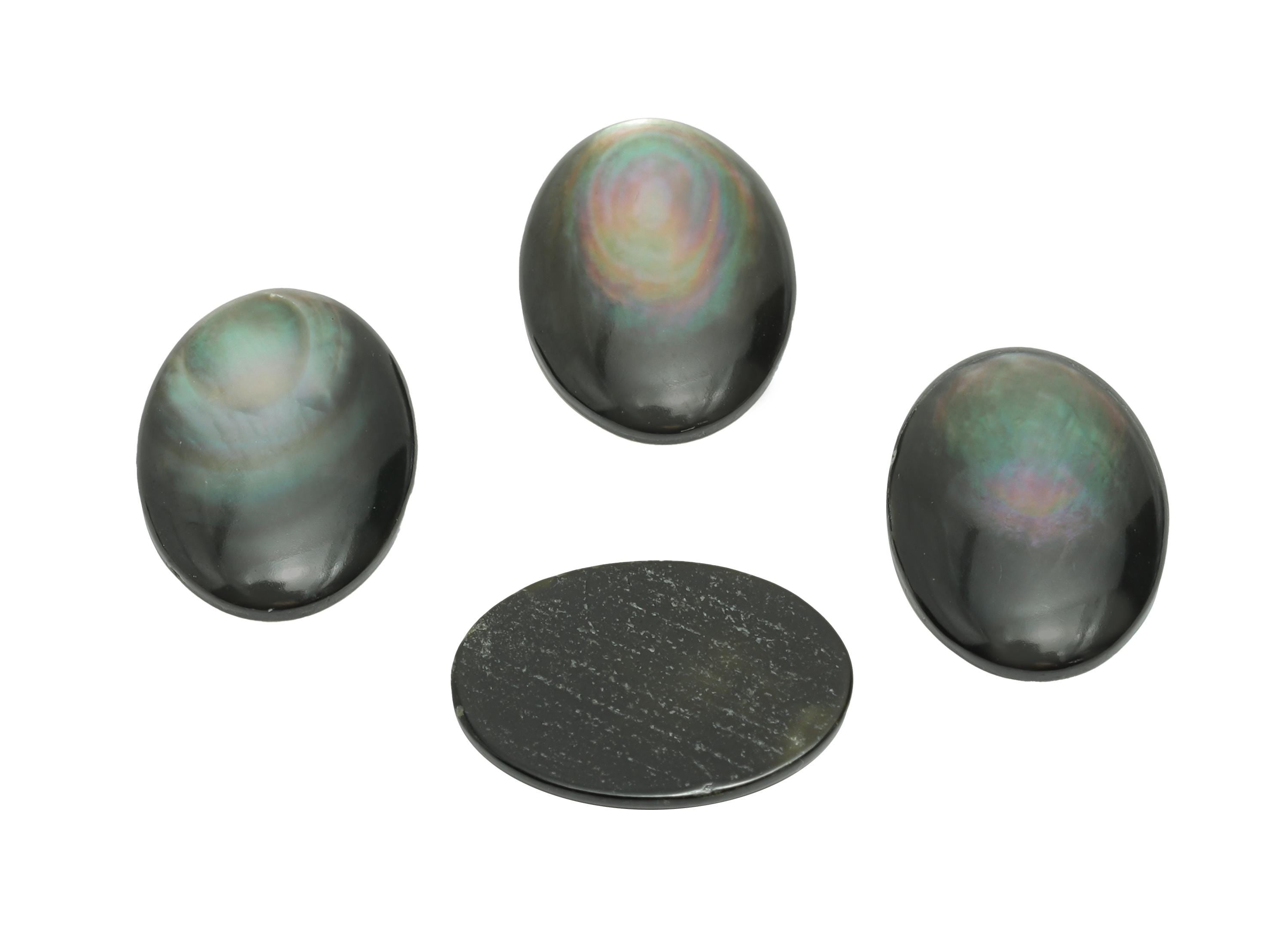 10*14mm Natural Black Shells Cabochon - Oval Cabochon DIY Gemstone Setting - Cabochon for Rings or Pendants - Healing Gemstone - NS3068