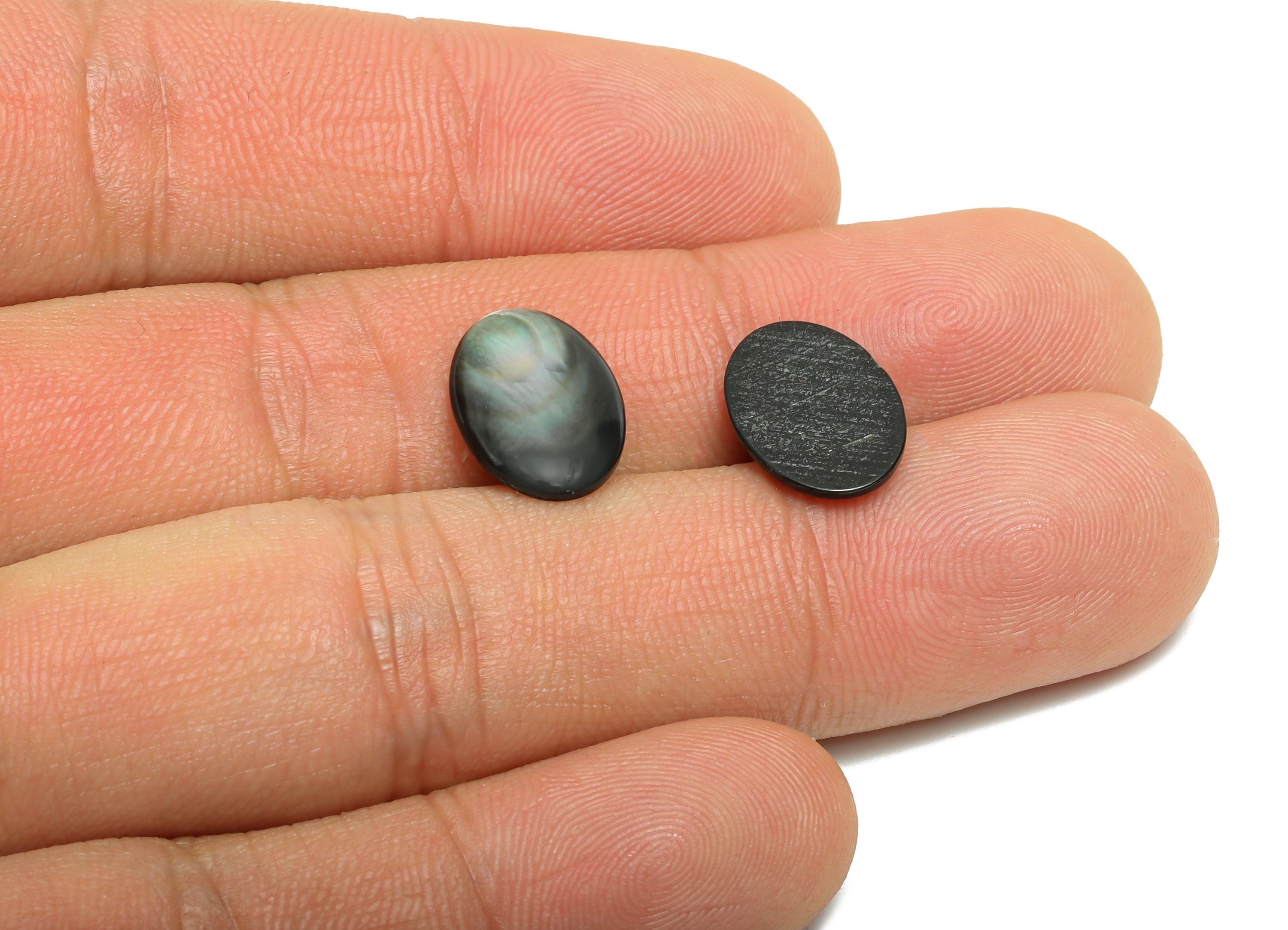10*14mm Natural Black Shells Cabochon - Oval Cabochon DIY Gemstone Setting - Cabochon for Rings or Pendants - Healing Gemstone - NS3068