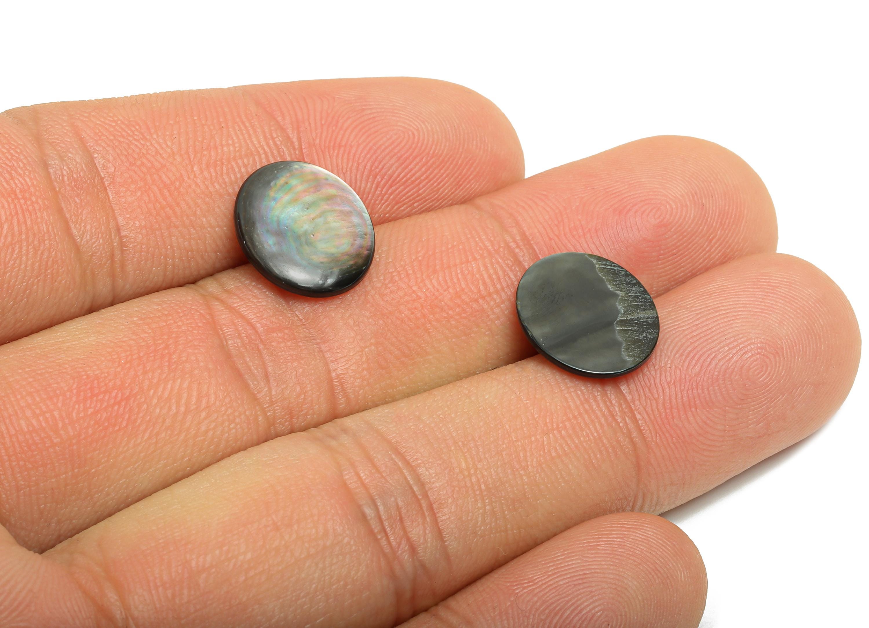12*14mm Natural Black Shells Cabochon - Oval Cabochon DIY Gemstone Setting - Cabochon for Rings or Pendants - Healing Gemstone - NS3070