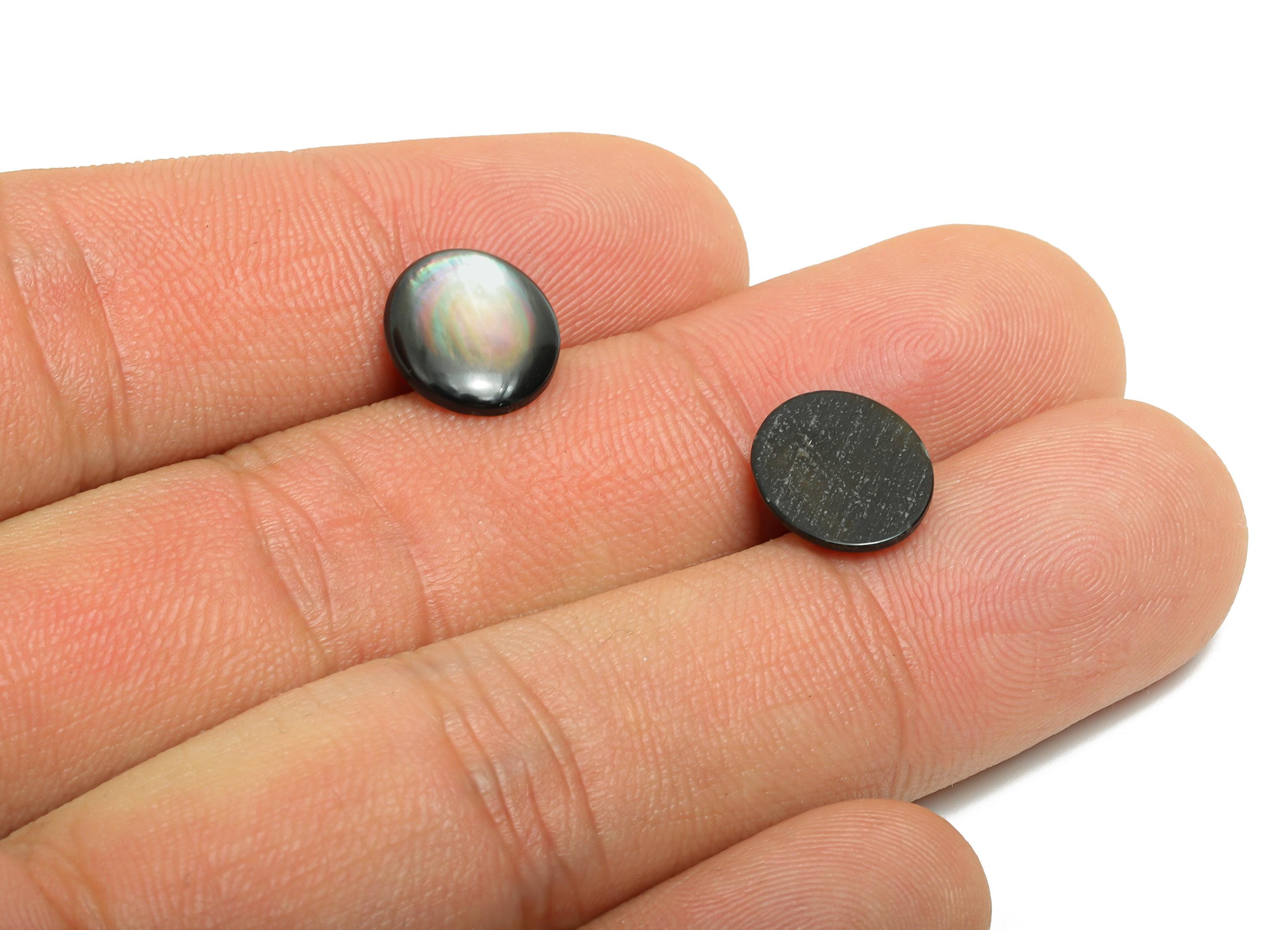 10*12mm Natural Black Shells Cabochon - Oval Cabochon DIY Gemstone Setting - Cabochon for Rings or Pendants - Healing Gemstone - NS3066