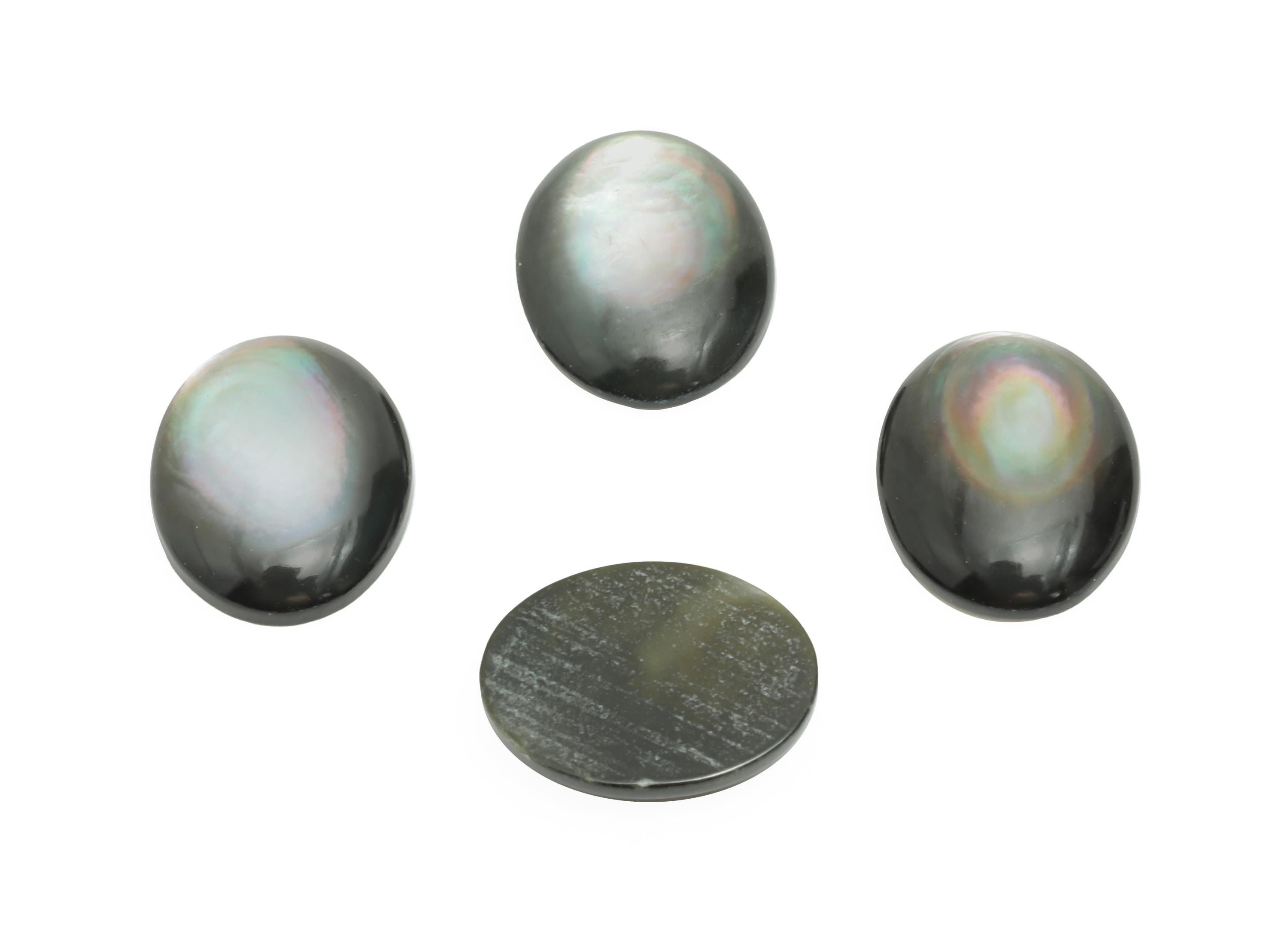 8*10mm Natural Black Shells Cabochon - Oval Cabochon DIY Gemstone Setting - Cabochon for Rings or Pendants - Healing Gemstone - NS3064
