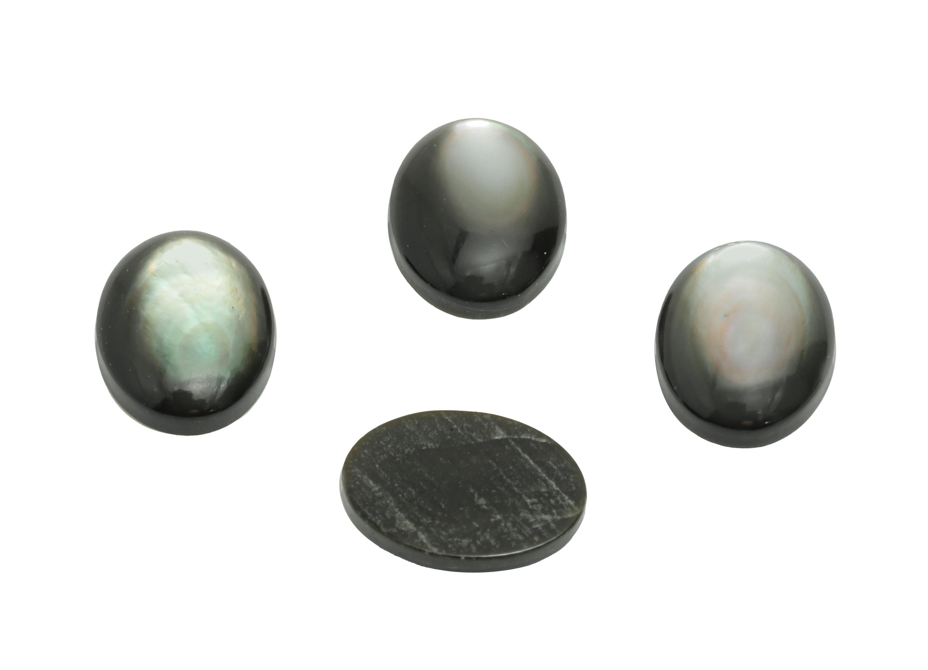 6*8mm Natural Black Shells Cabochon - Oval Cabochon DIY Gemstone Setting - Cabochon for Rings or Pendants - Healing Gemstone - NS3060