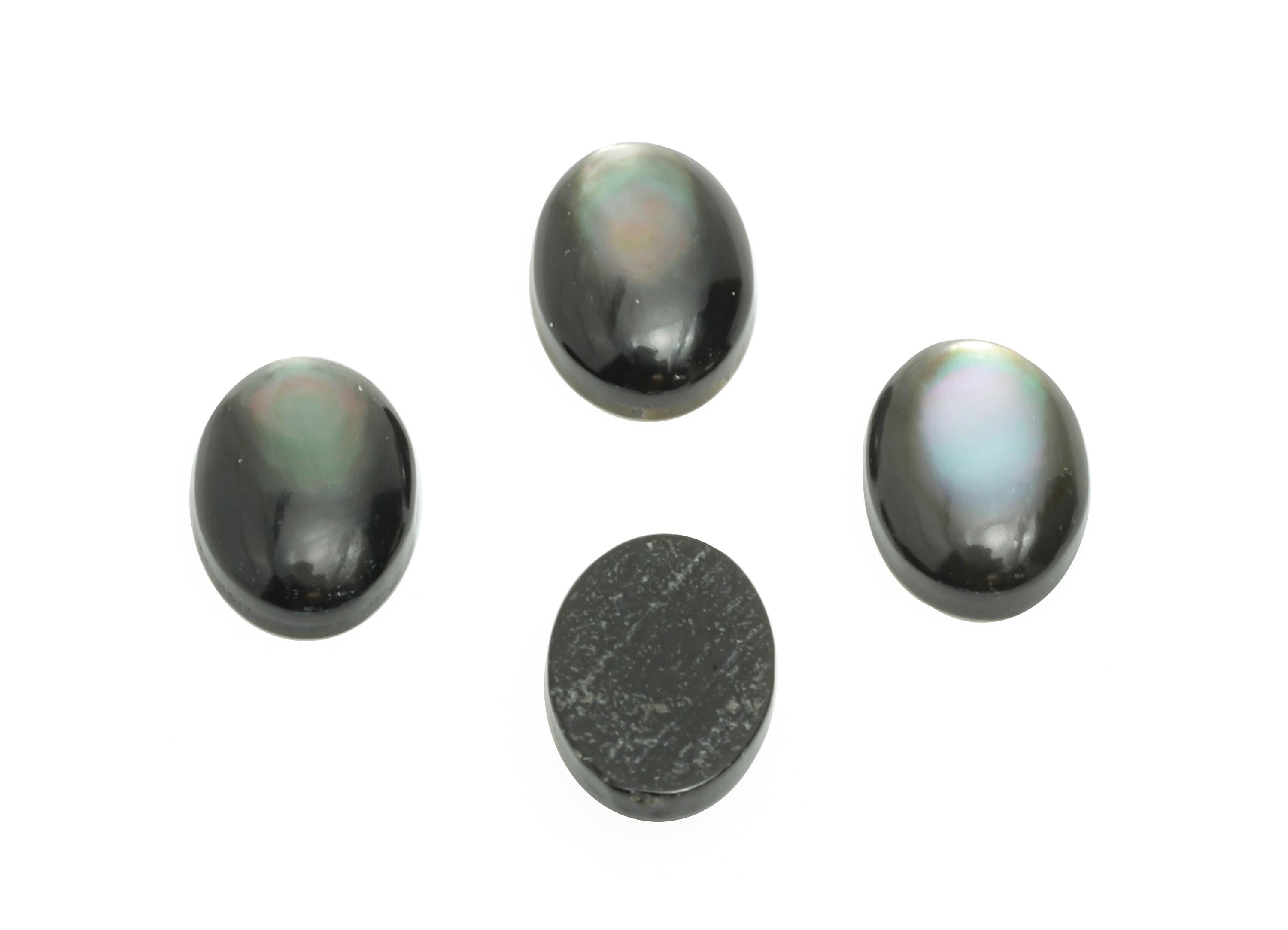 5*7mm Natural Black Shells Cabochon - Oval Cabochon DIY Gemstone Setting - Cabochon for Rings or Pendants - Healing Gemstone - NS3058