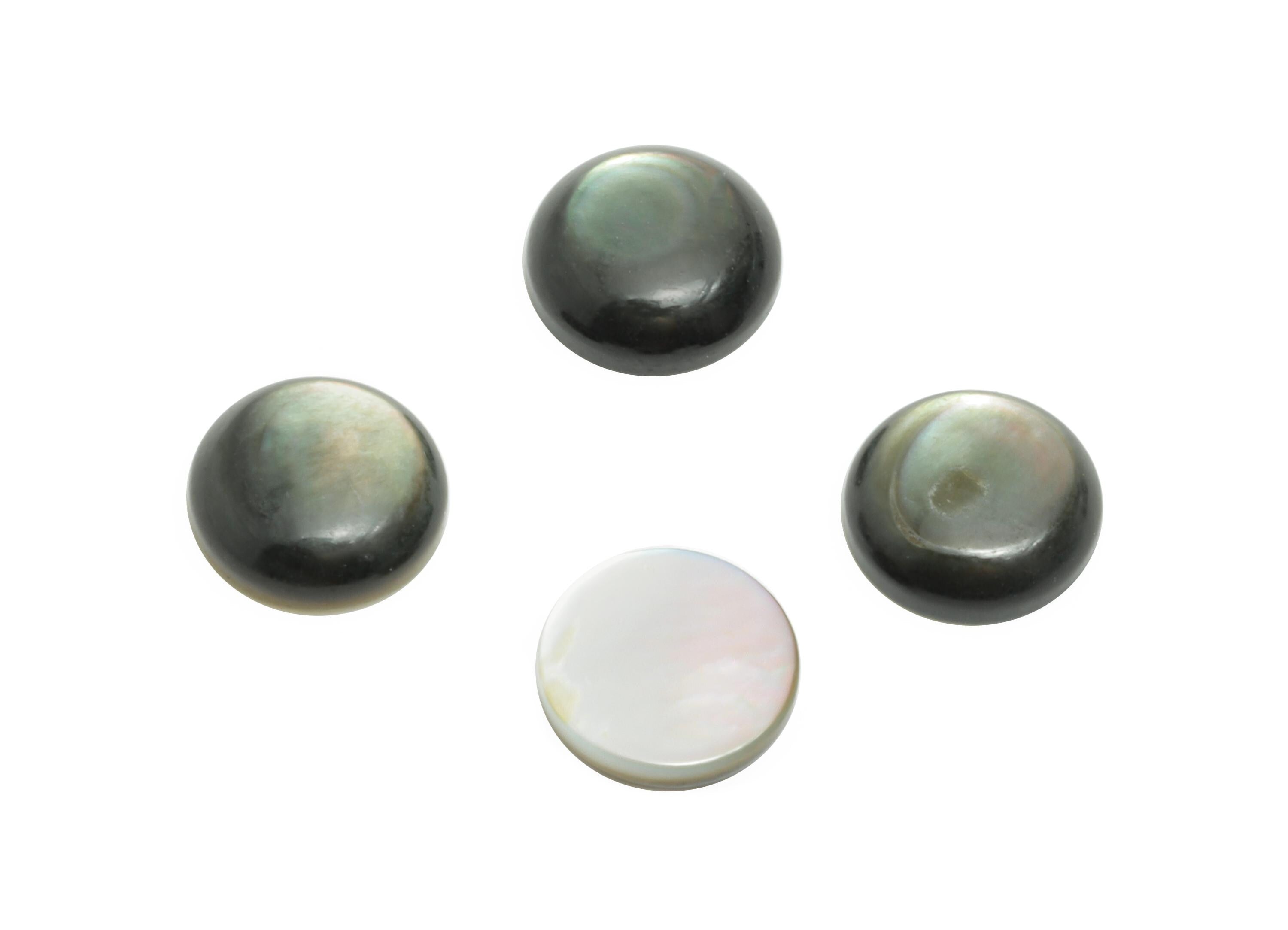 6mm Natural Black Shells Cabochon - Round Cabochon DIY Gemstone Setting - Cabochon for Rings or Pendants - Ring Jewelry Making - NS3042