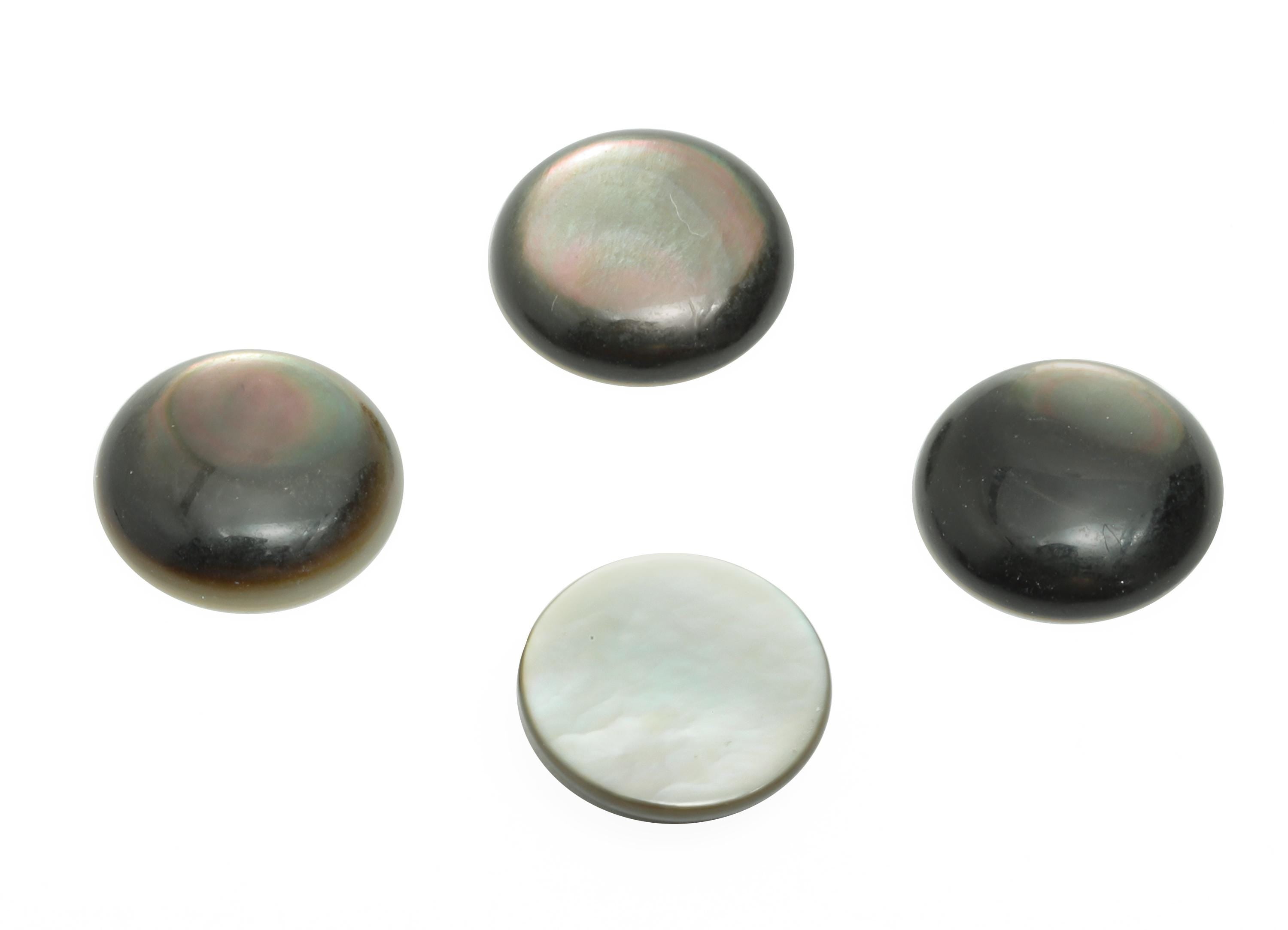 8mm Natural Black Shells Cabochon - Round Cabochon DIY Gemstone Setting - Cabochon for Rings or Pendants - Ring Jewelry Making - NS3044