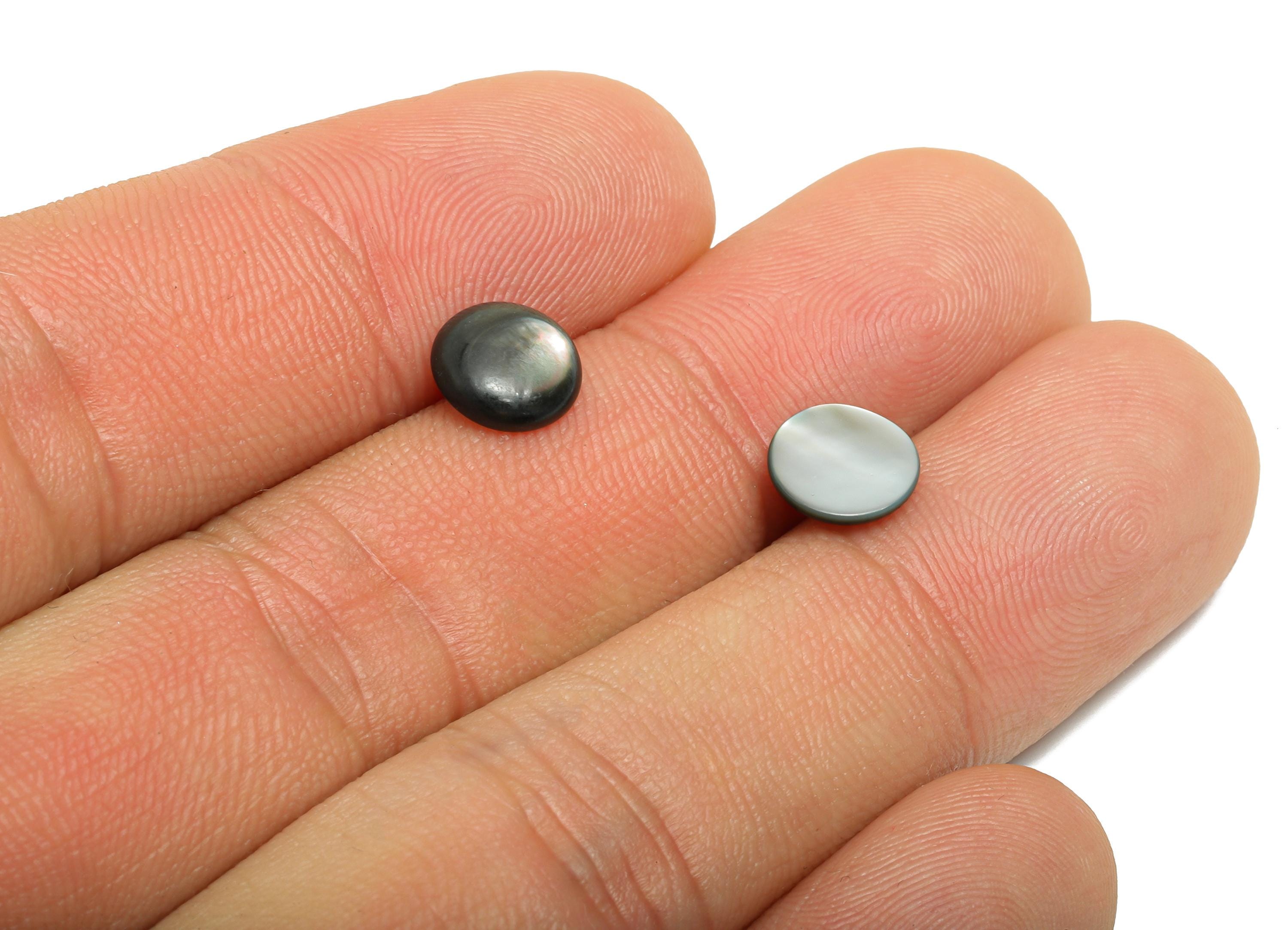 8mm Natural Black Shells Cabochon - Round Cabochon DIY Gemstone Setting - Cabochon for Rings or Pendants - Ring Jewelry Making - NS3044
