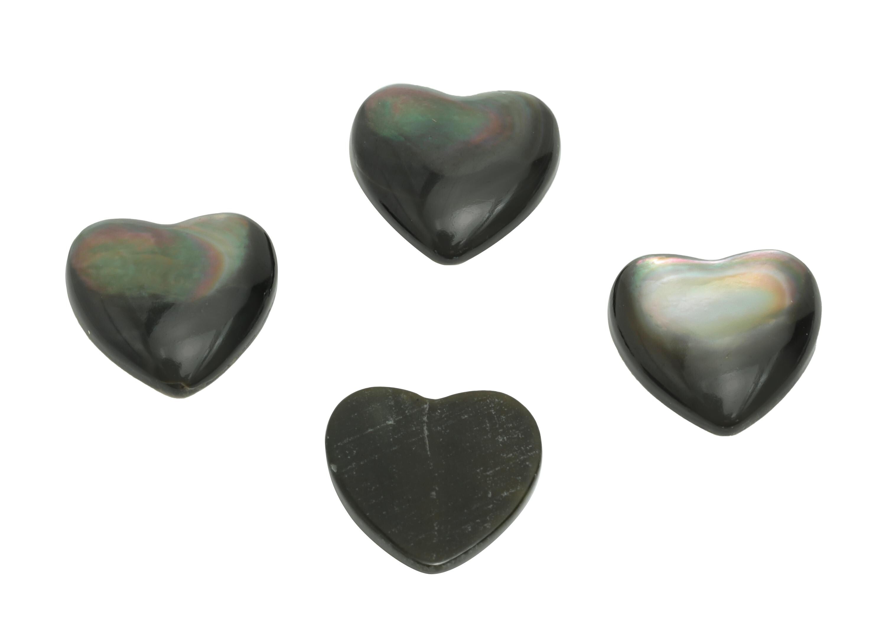 9x9mm Heart Natural Black Shells Cabochon - Cabochon DIY Gemstone Setting - Cabochon for Rings or Pendants - Ring Jewelry Making - NS3076