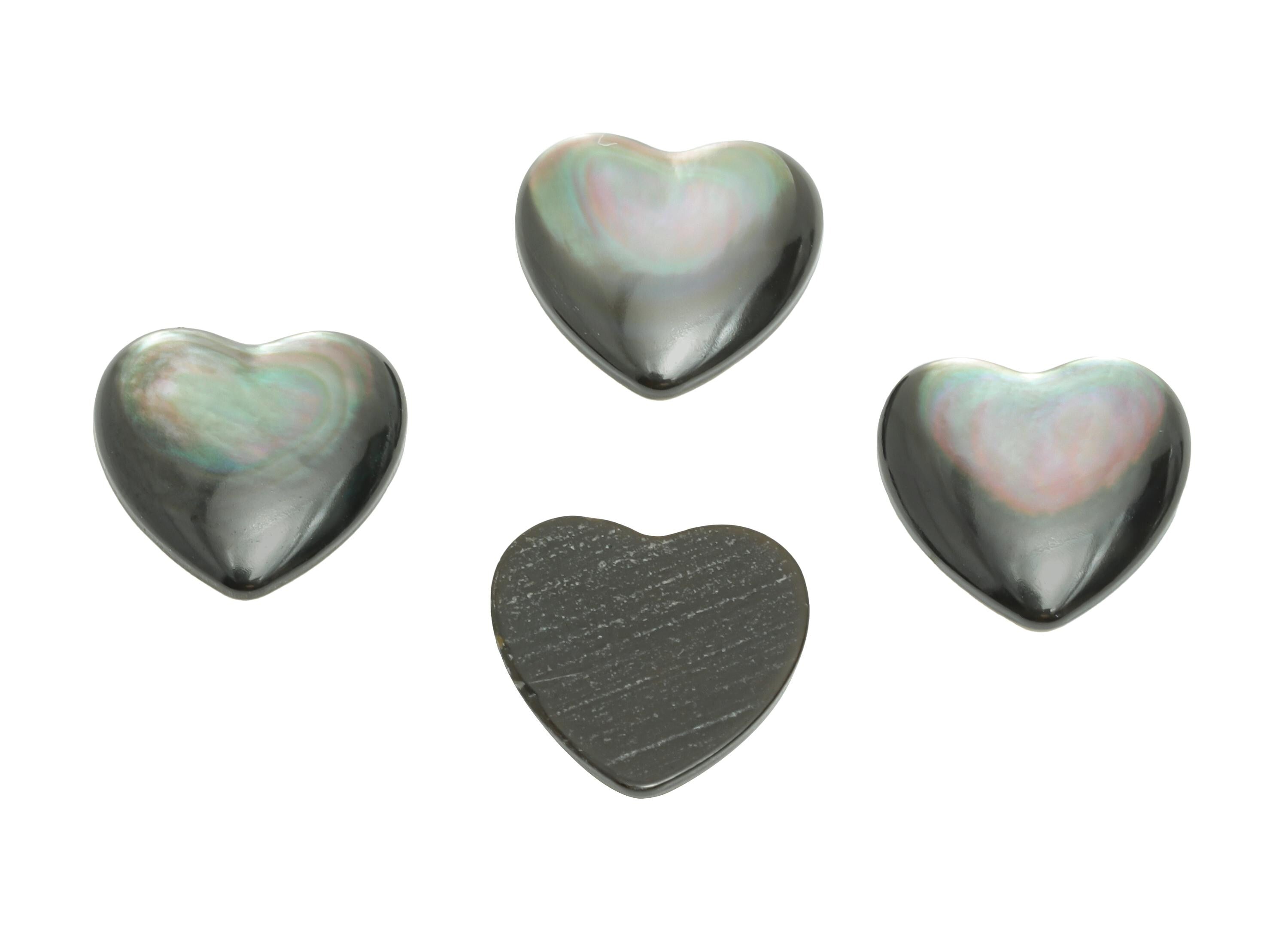 11x11mm Heart Natural Black Shells Cabochon - Cabochon DIY Gemstone Setting - Cabochon for Rings or Pendants - Ring Jewelry Making - NS3080