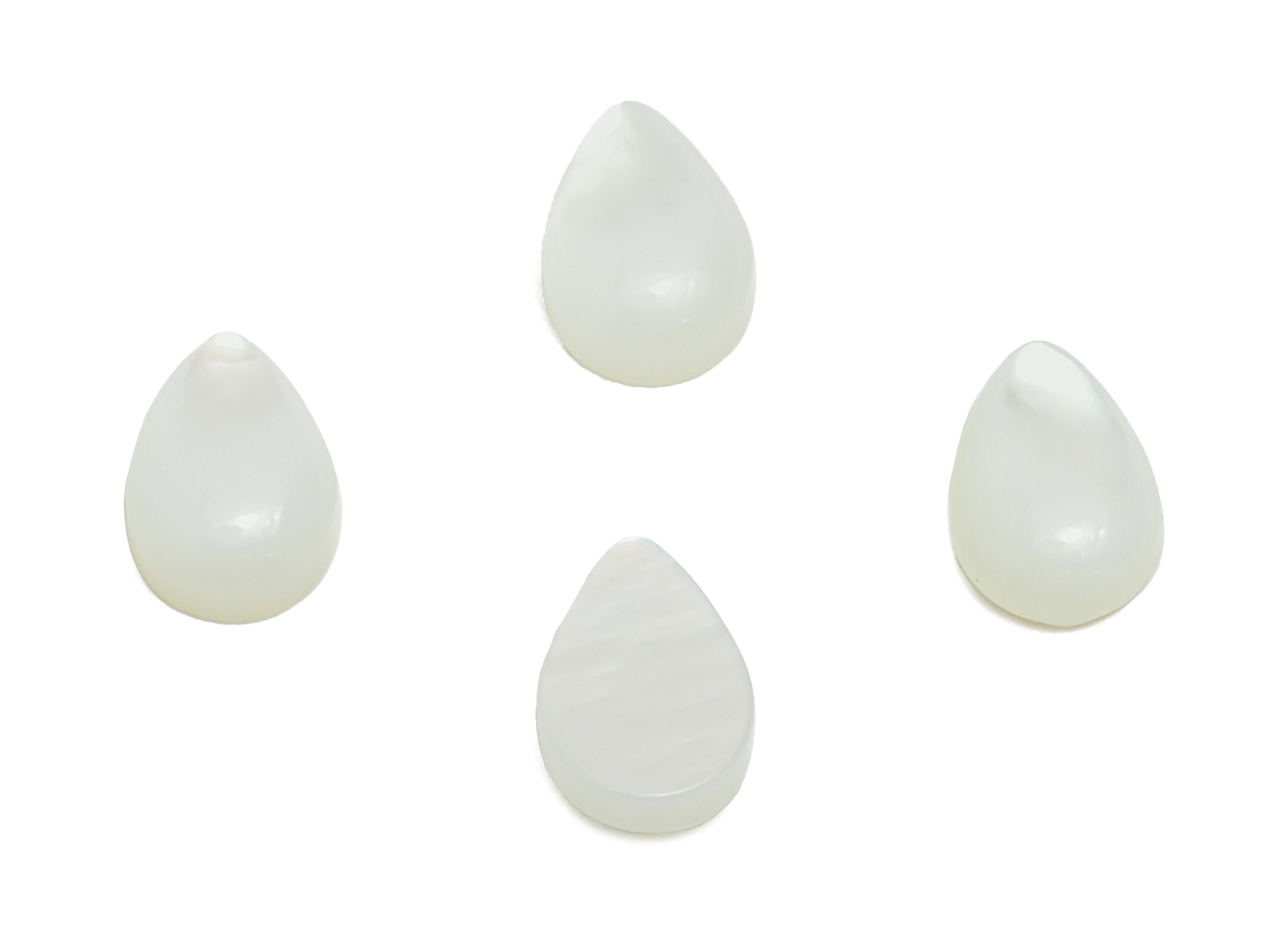 4*6mm Teardrop Natural White Shells Cabochon - Cabochon DIY Gemstone Setting - Cabochon for Rings or Pendants - Jewelry Cabochon - NS3049