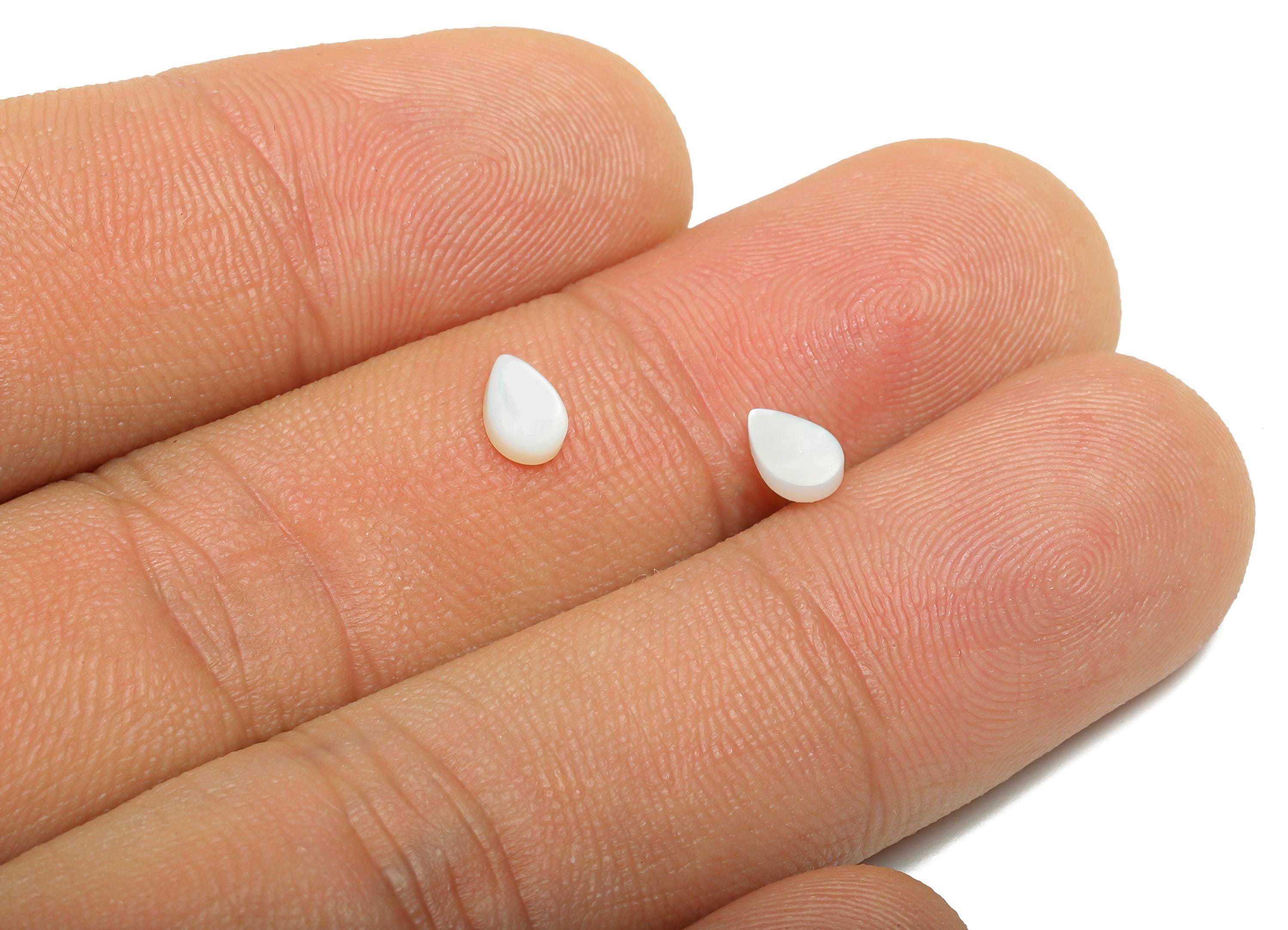 4*6mm Teardrop Natural White Shells Cabochon - Cabochon DIY Gemstone Setting - Cabochon for Rings or Pendants - Jewelry Cabochon - NS3049