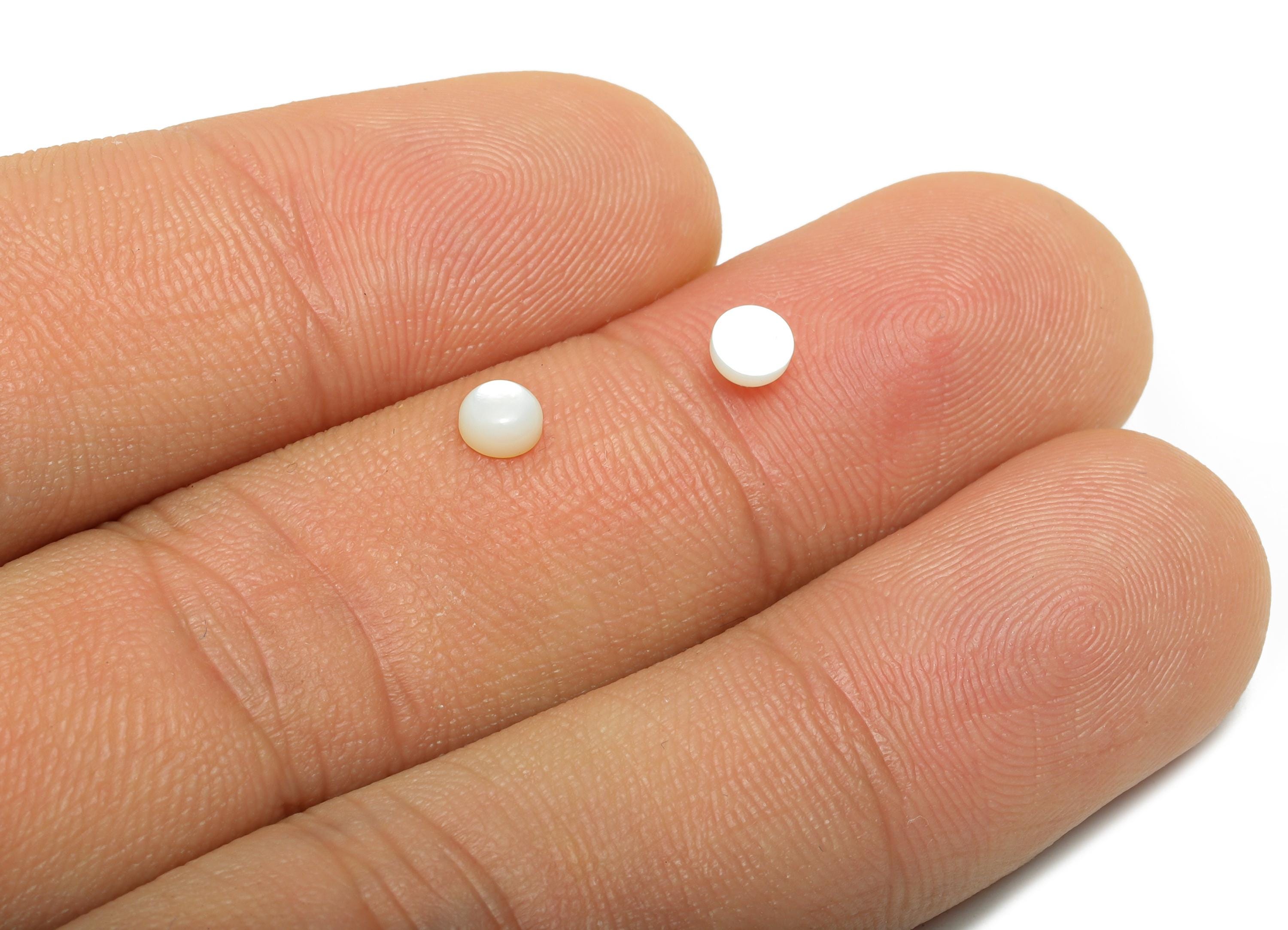 4mm Round Natural White Shells Cabochon - Cabochon DIY Gemstone Setting - Cabochon for Rings or Pendants - Jewelry Cabochon - NS3041