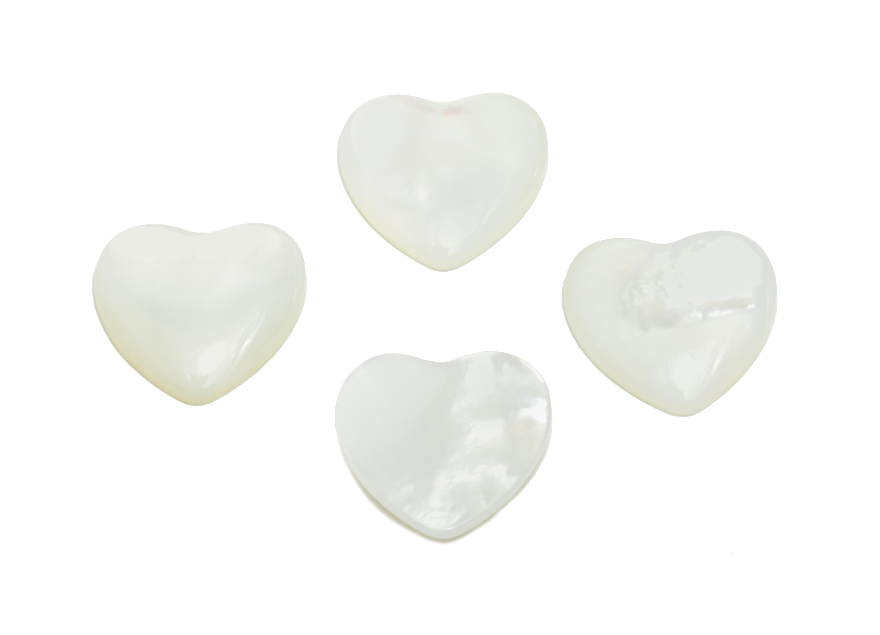 10*10mm Heart Natural White Shells Cabochon - Cabochon DIY Gemstone Setting - Cabochon for Rings or Pendants - Jewelry Cabochon - NS3079