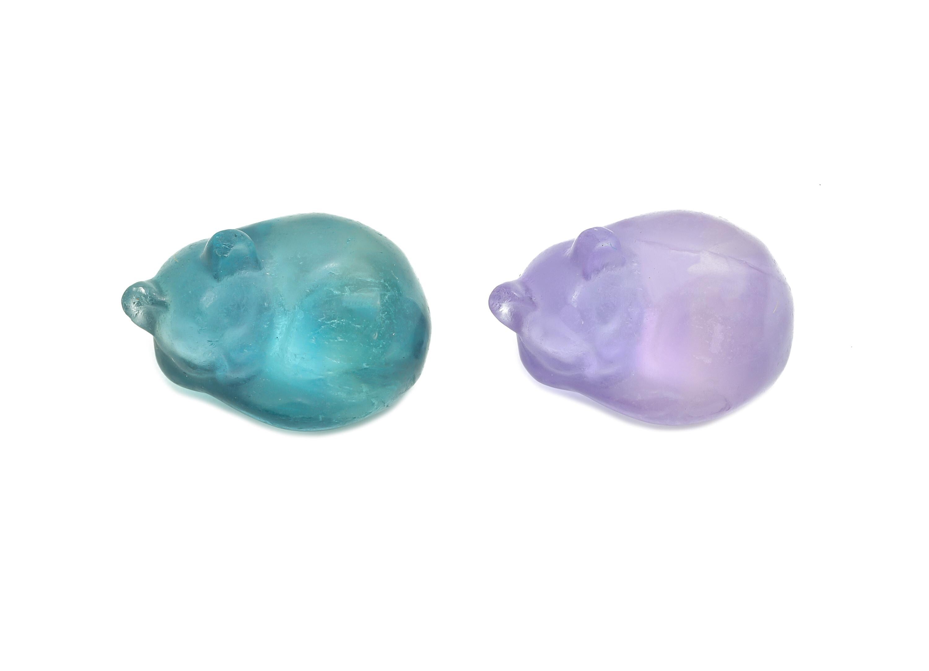 Carved Fluorite Fox Charm - Natural Fluorite Crystal - Handmade Carved Fox Gemstone - Craft Making - Healing Crystal - 16.5x12x10mm - NS3094 - DOMEDBAZAAR