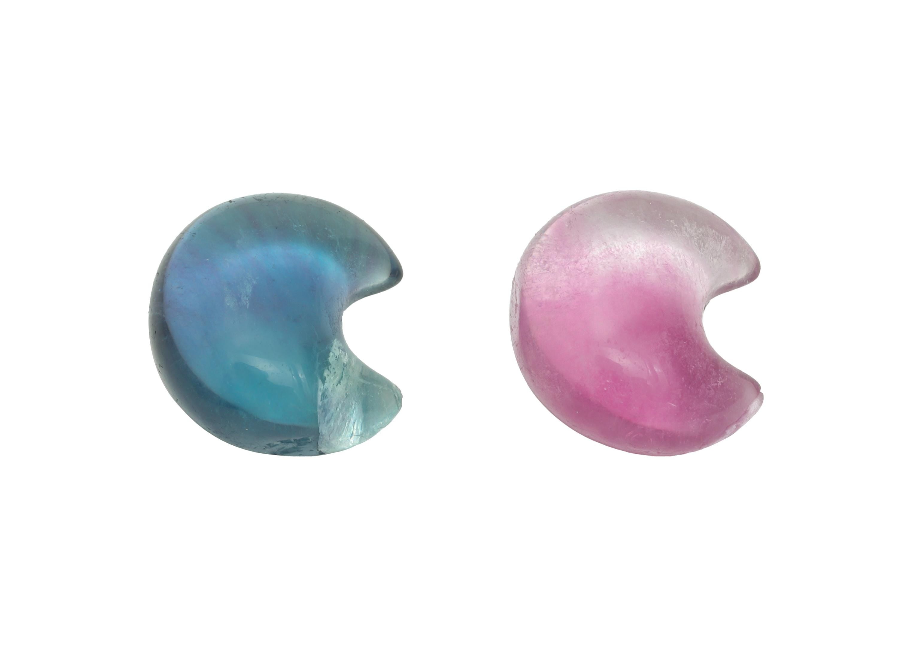 Fluorite Crescent Charm - Natural Fluorite Crystal - Handmade Celestial Moon Gemstone - Healing Crystal Supplies - 15.5x13.7x7.8mm - NS3096 - DOMEDBAZAAR