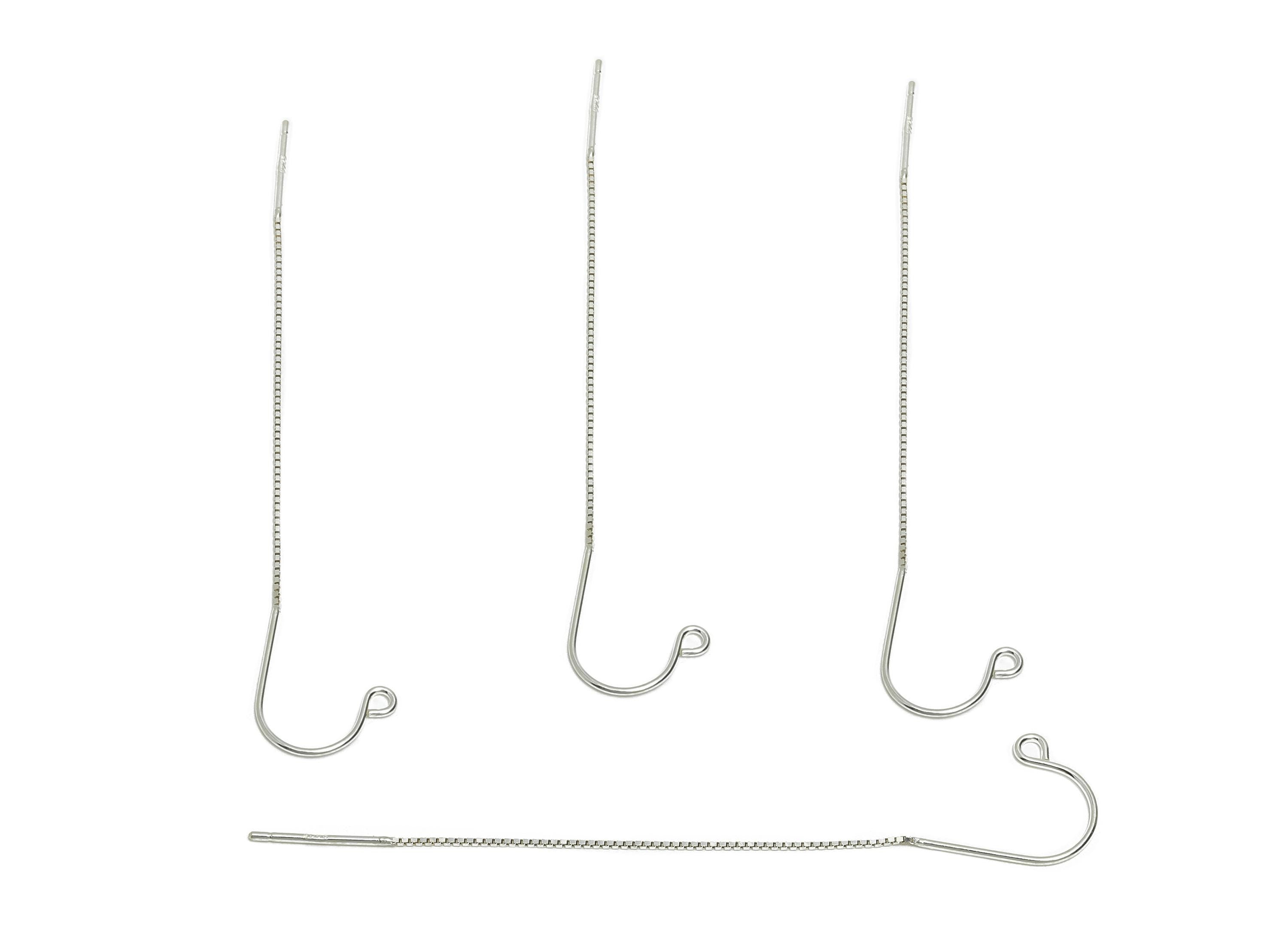 Sterling Silver Tassel Earring Wire - Silver Chain Tassel Hook Earring Wire with Loop - 925 Sterling Silver - Jewelry Making DIY - SI1156 - DOMEDBAZAAR